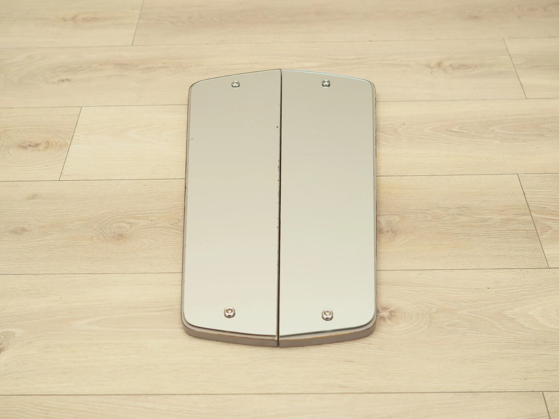 Set of two wall mirrors, grey wood frame, Denmark, 1960s - 25620