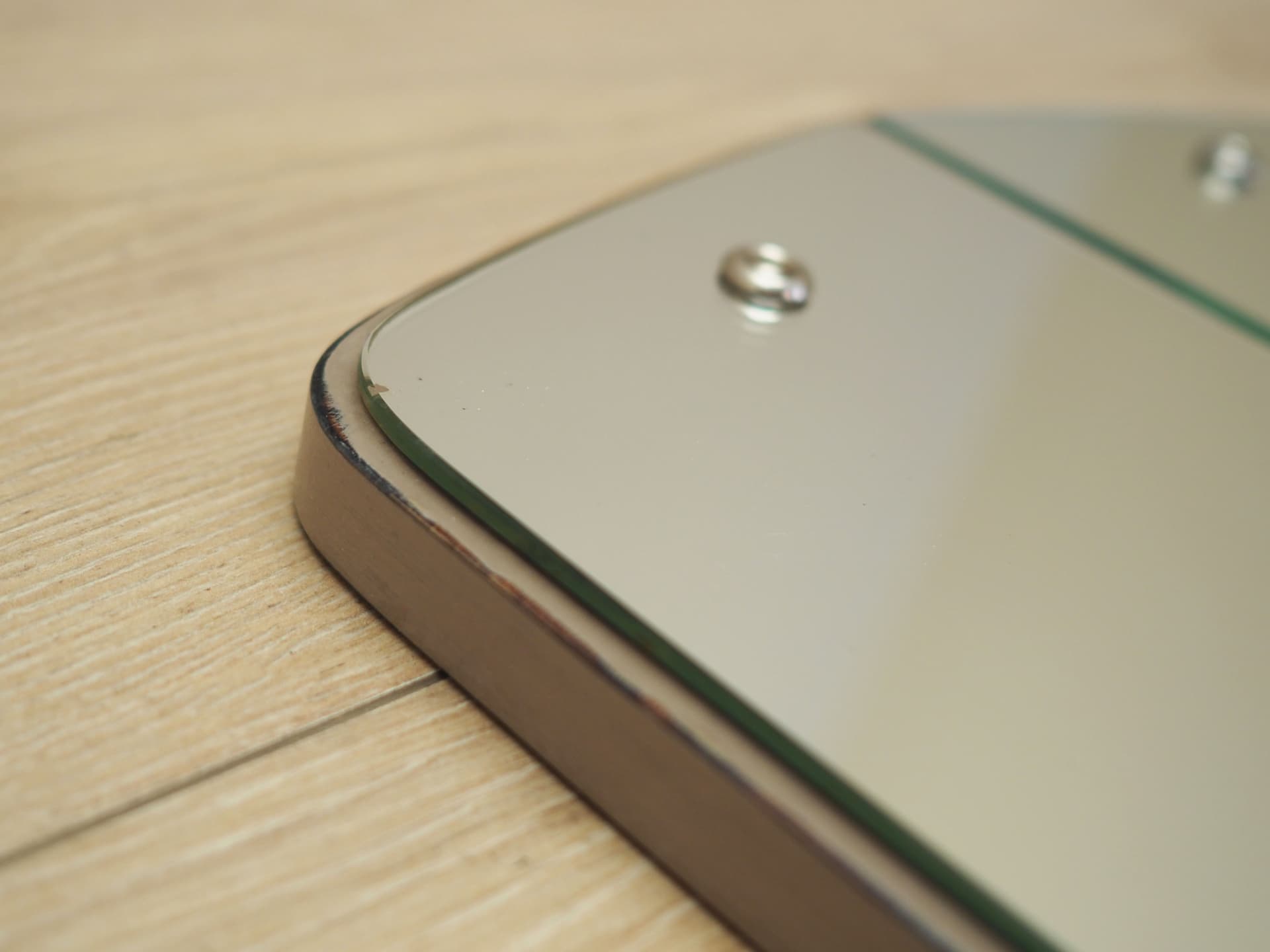 Set of two wall mirrors, grey wood frame, Denmark, 1960s - 66290