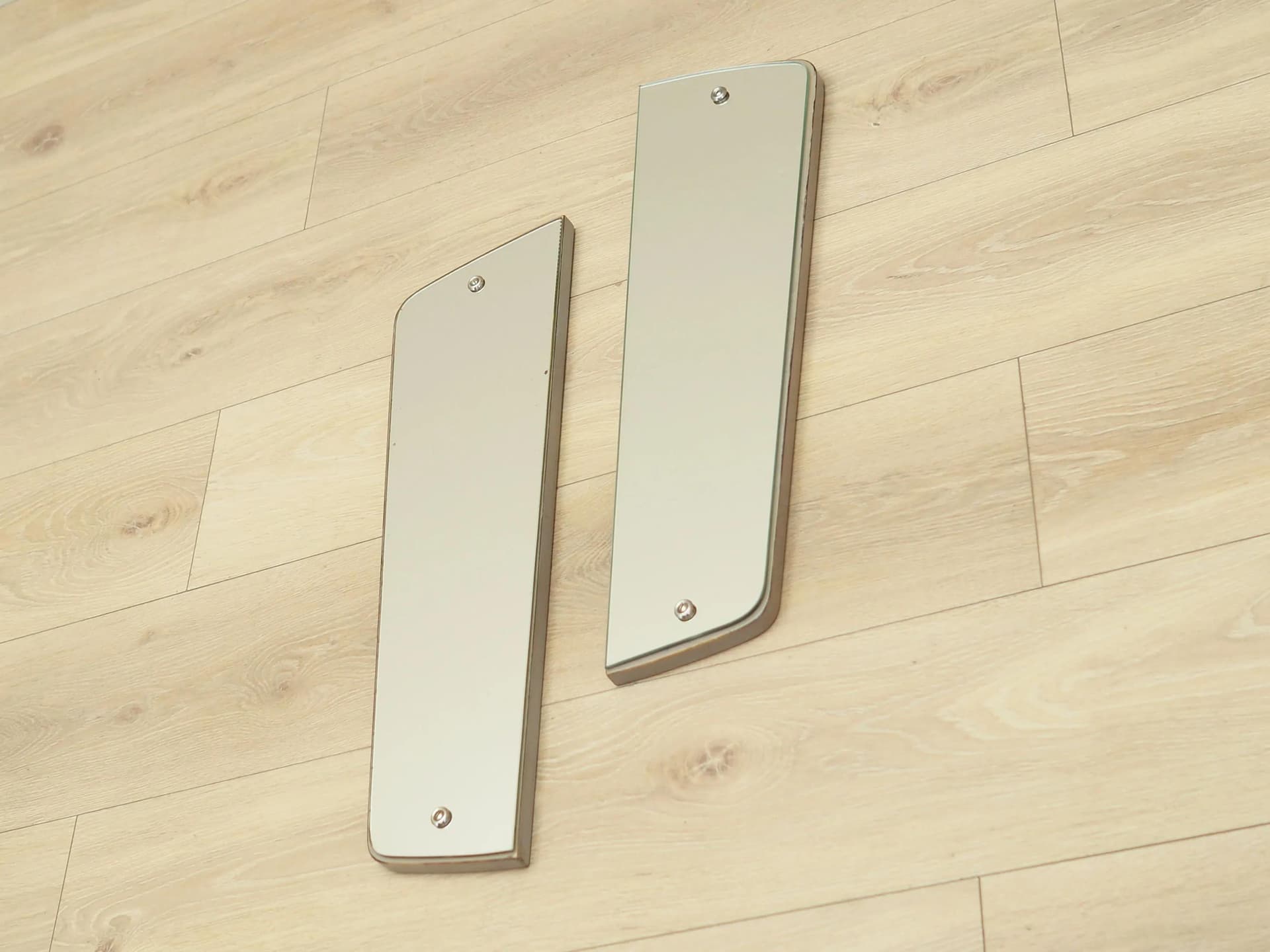 Set of two wall mirrors, grey wood frame, Denmark, 1960s - 25618