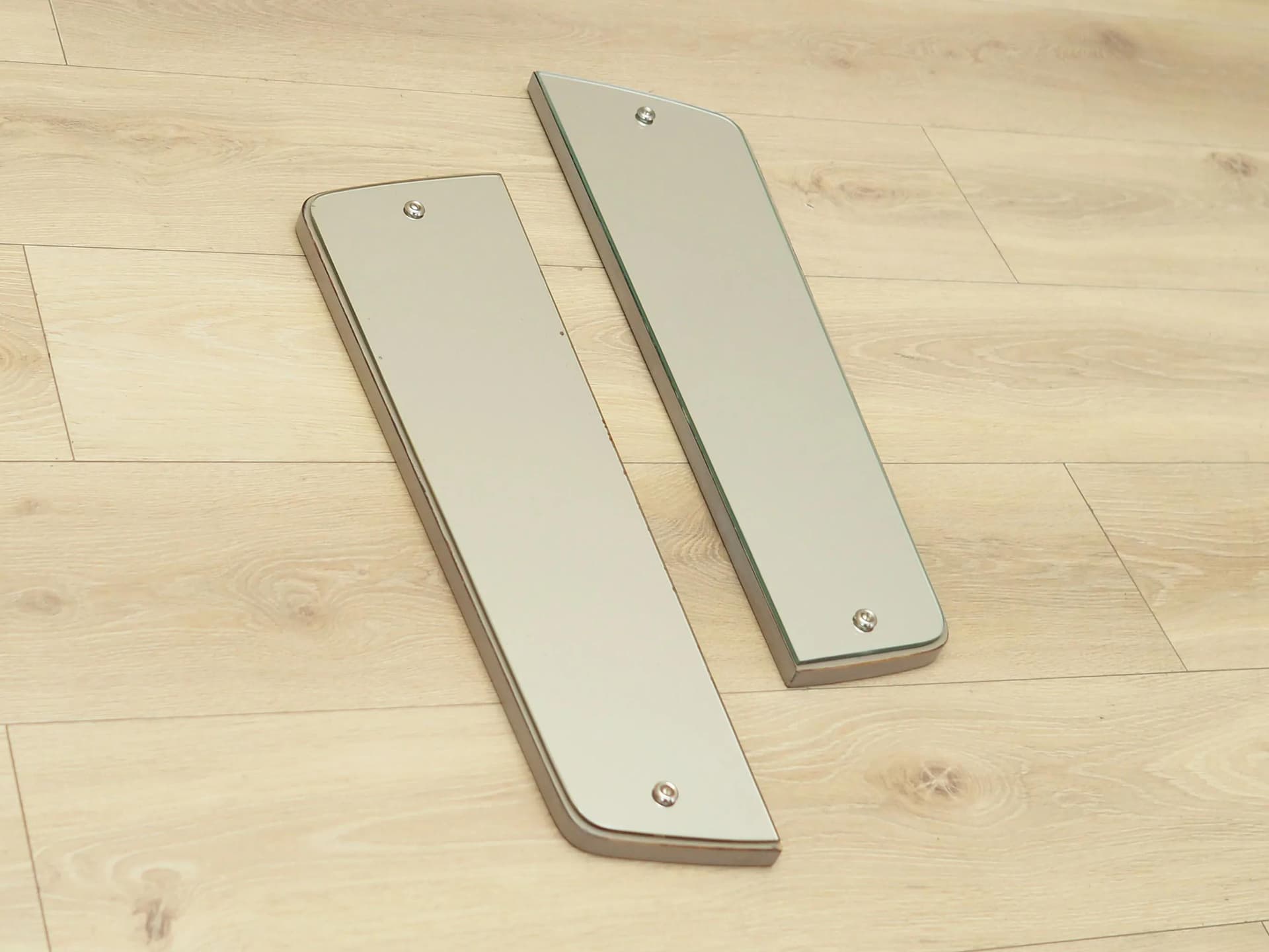 Set of two wall mirrors, grey wood frame, Denmark, 1960s - 25619