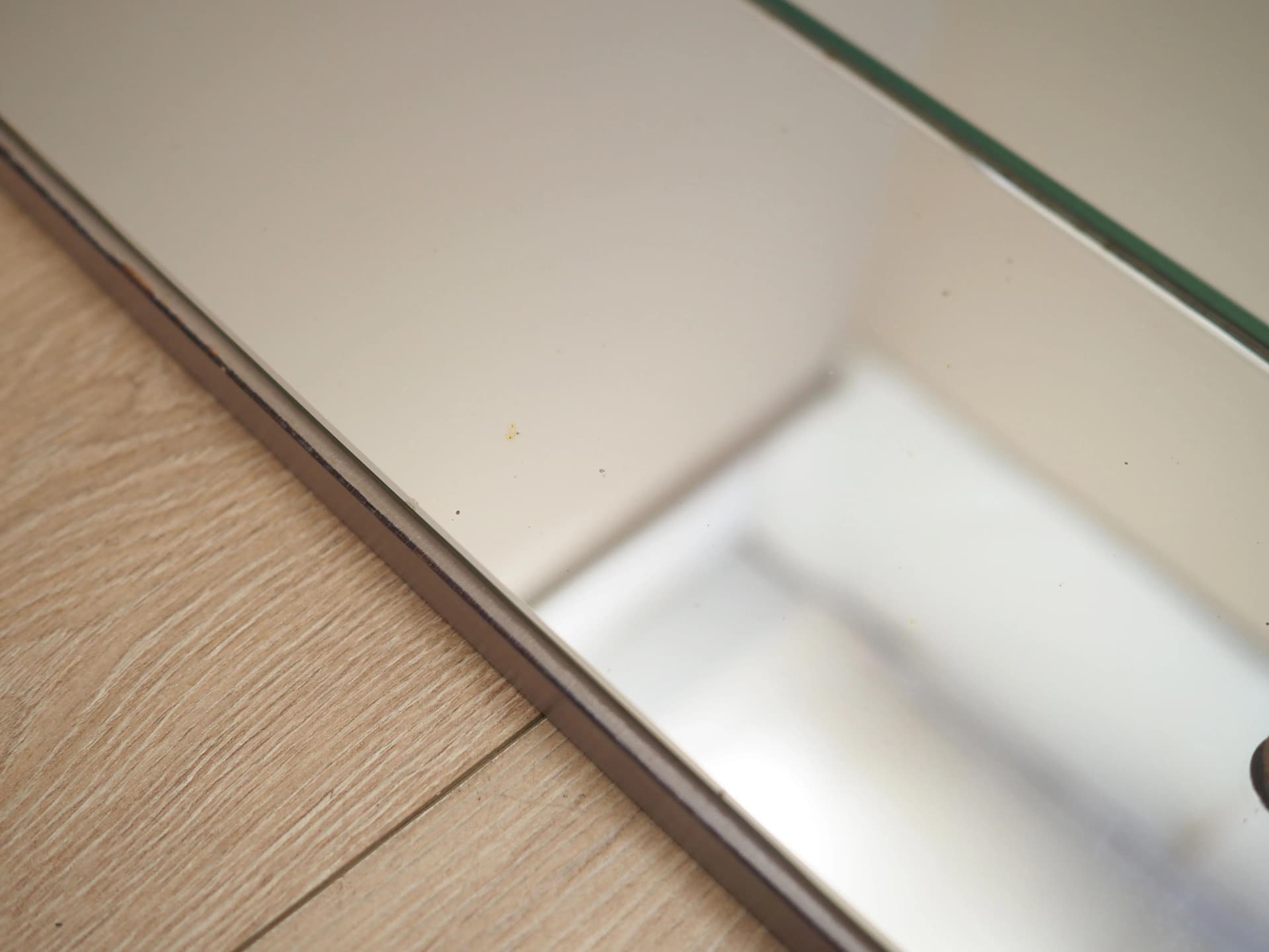 Set of two wall mirrors, grey wood frame, Denmark, 1960s - 25622