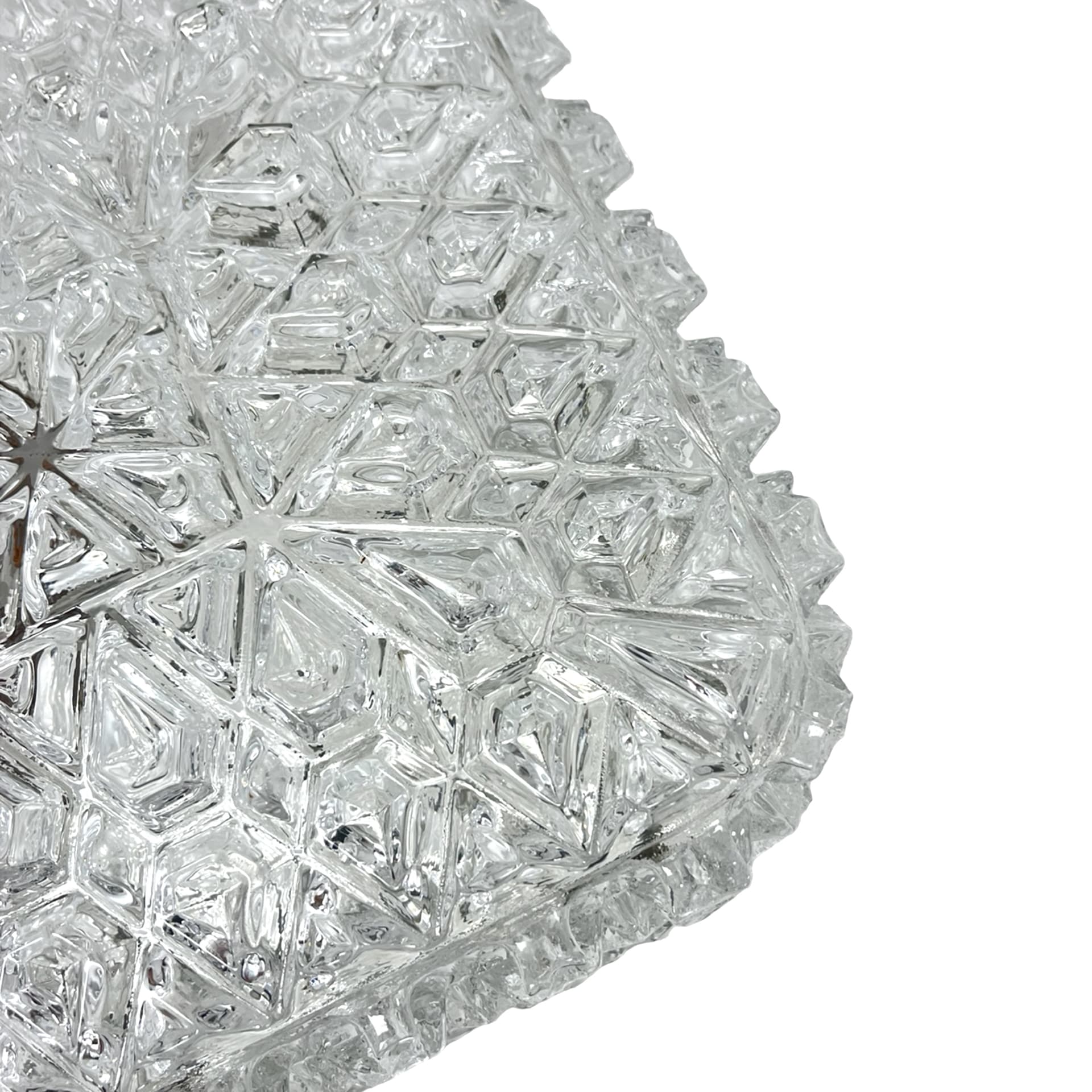 Flush Mount A670, transparent glass, metal, Limburg, Germany, 1970s - 341456