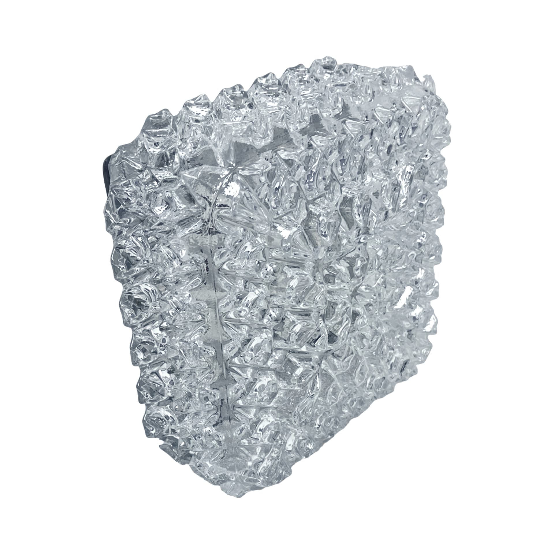 Flush Mount A670, transparent glass, metal, Limburg, Germany, 1970s - 341455