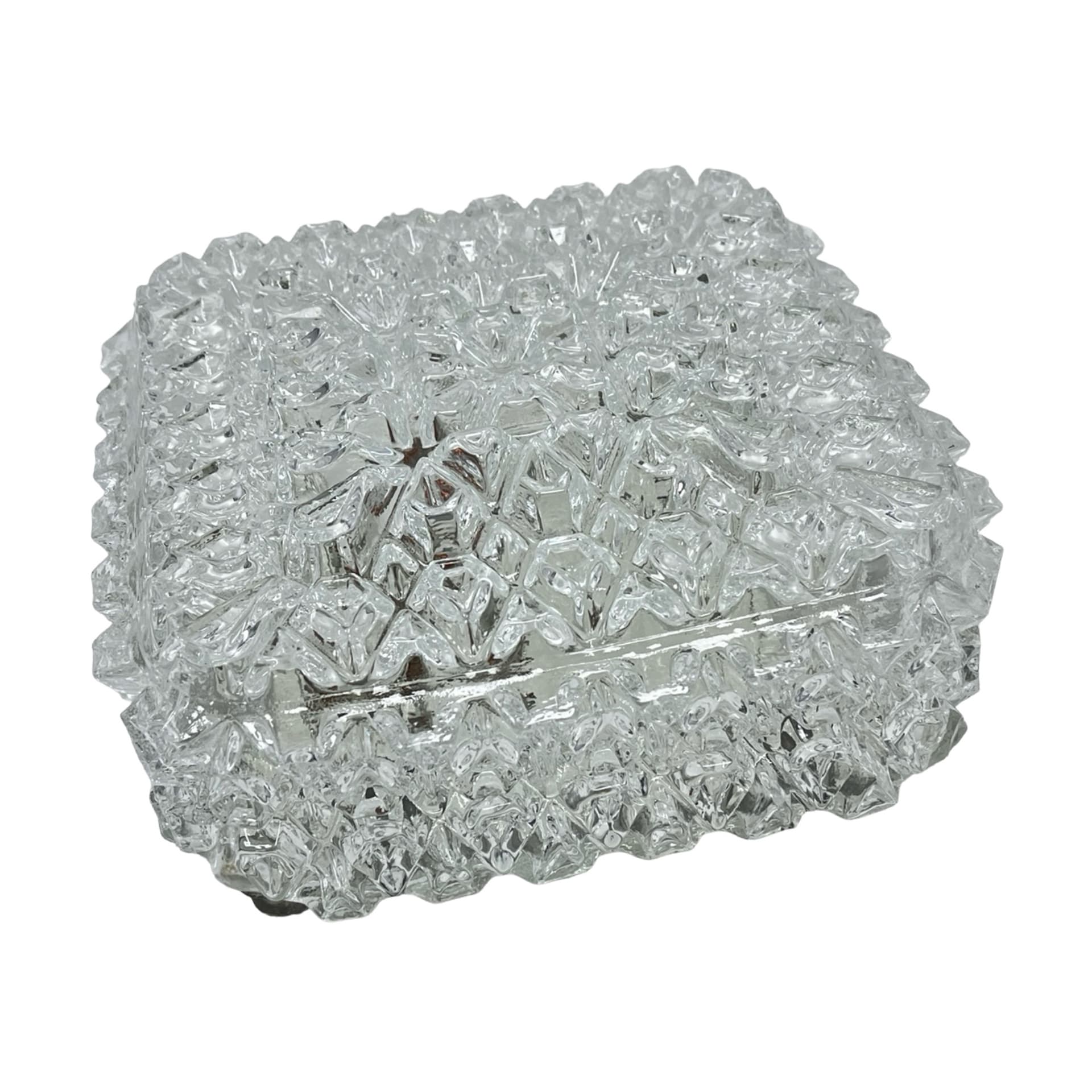 Flush Mount A670, transparent glass, metal, Limburg, Germany, 1970s - 341458