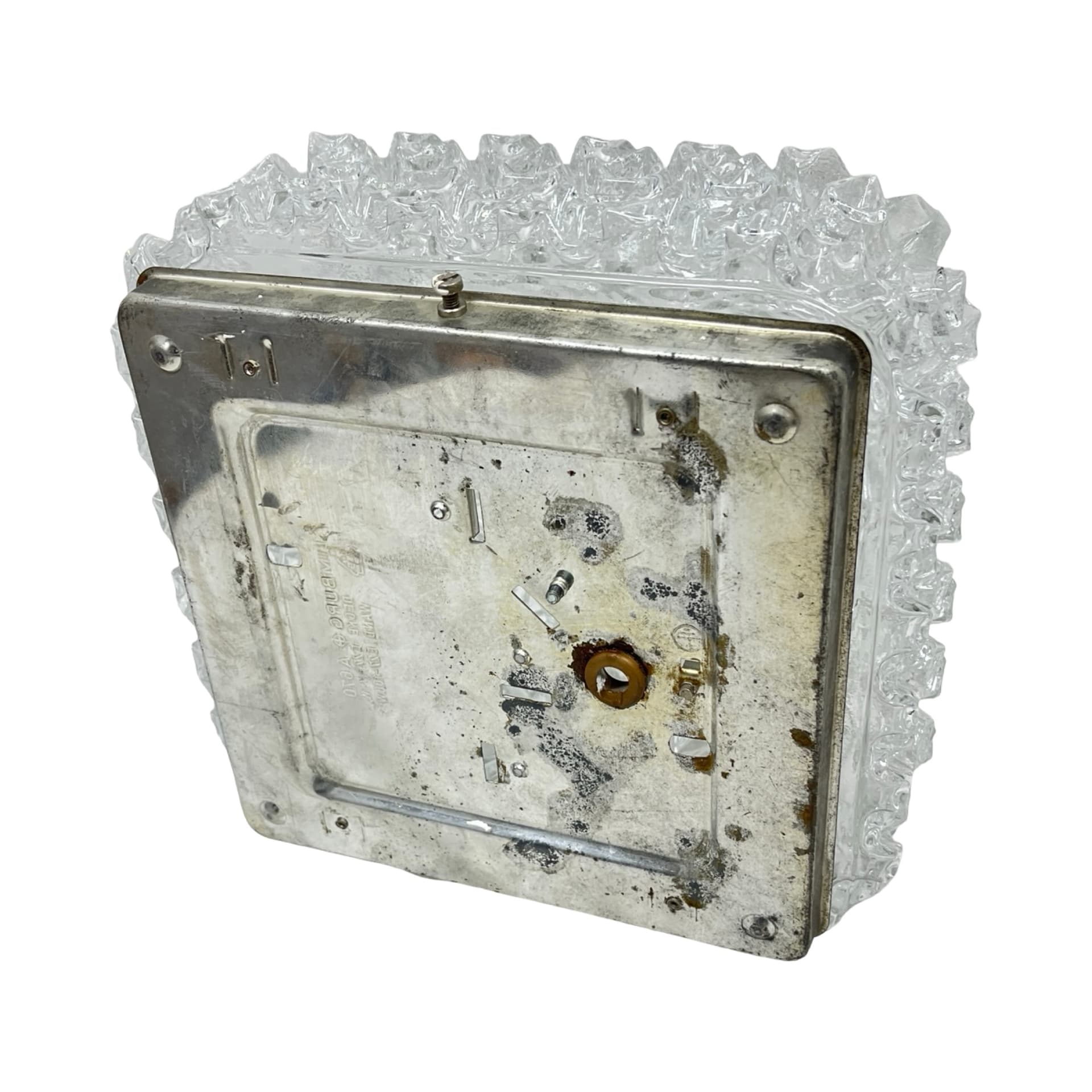 Flush Mount A670, transparent glass, metal, Limburg, Germany, 1970s - 341454