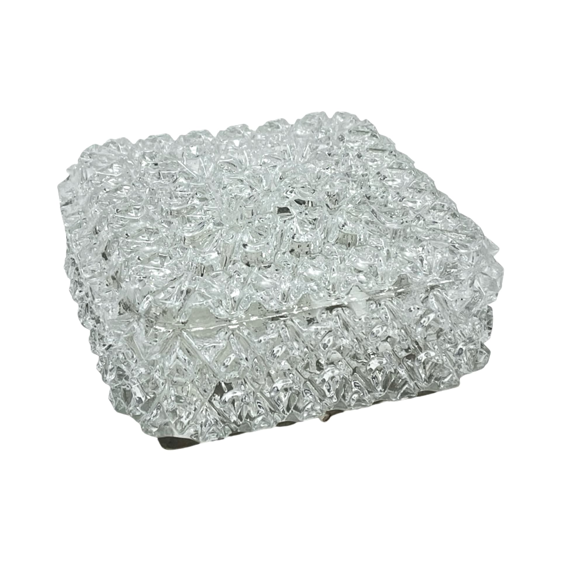 Flush Mount A670, transparent glass, metal, Limburg, Germany, 1970s