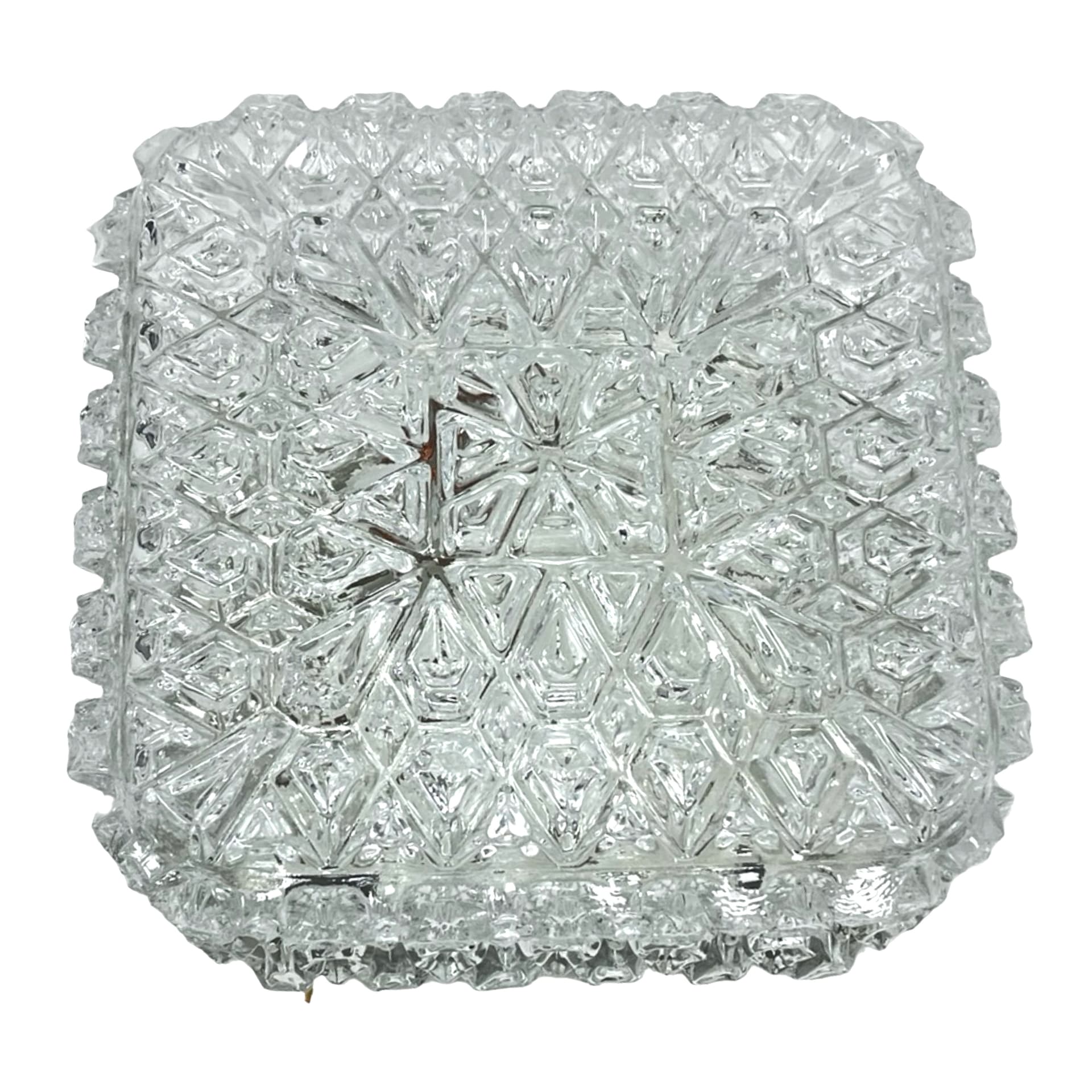 Flush Mount A670, transparent glass, metal, Limburg, Germany, 1970s - 341457