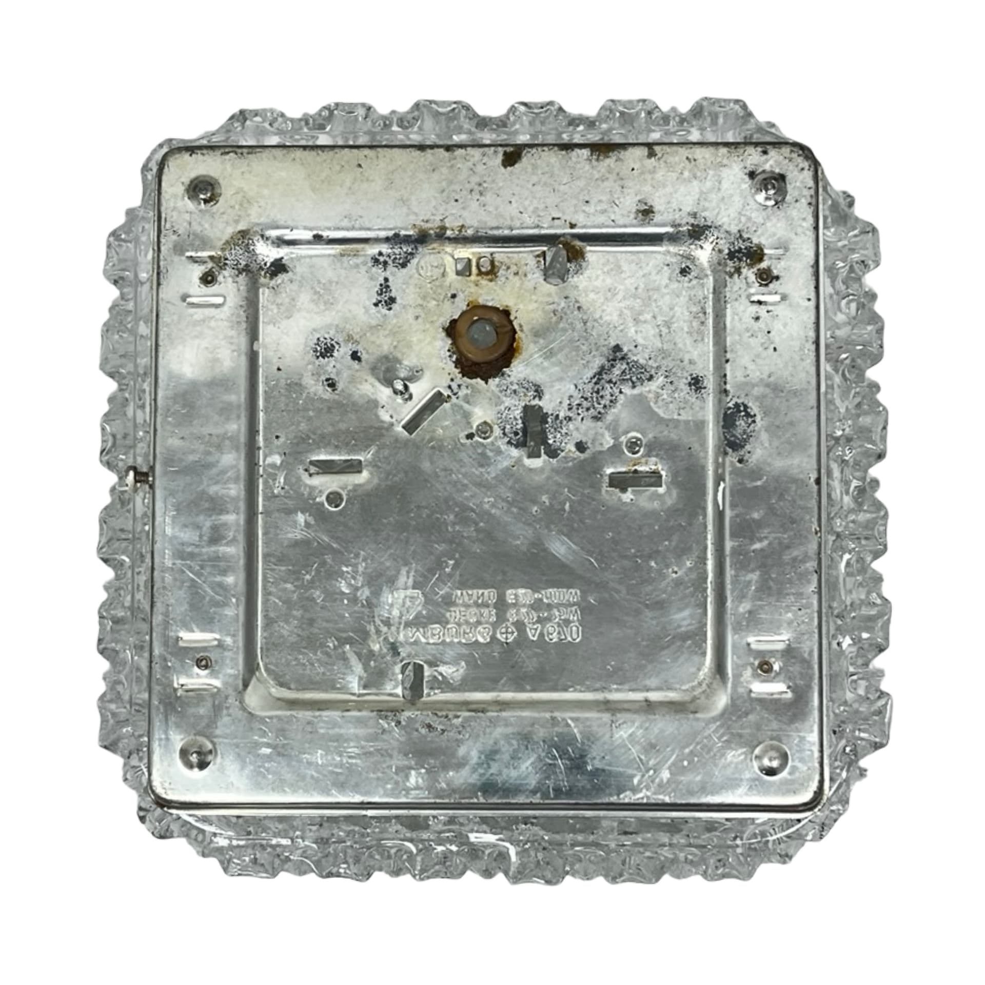 Flush Mount A670, transparent glass, metal, Limburg, Germany, 1970s - 341459