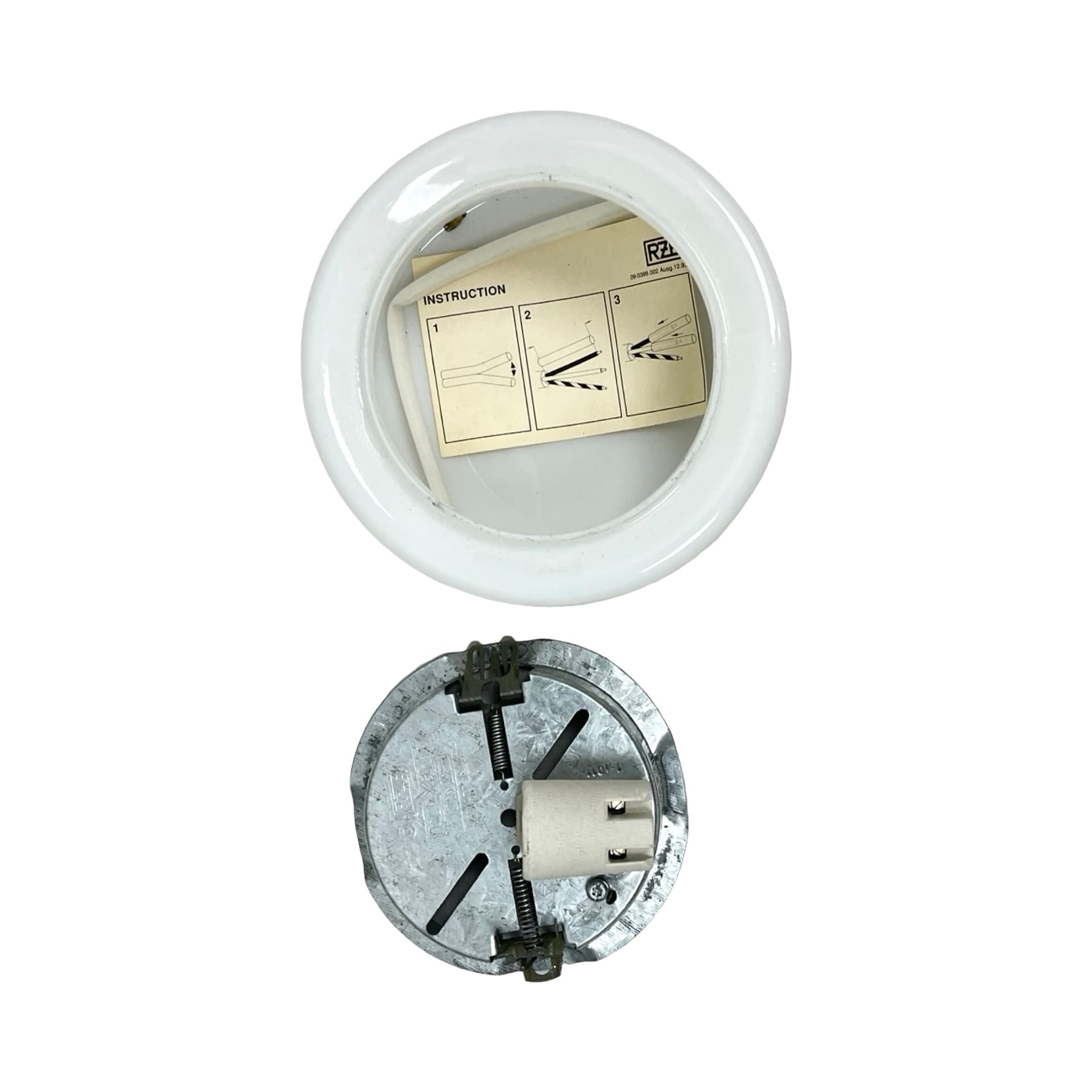 Flush Mount, white glass, Limburg, Germany, 1970s - 341475