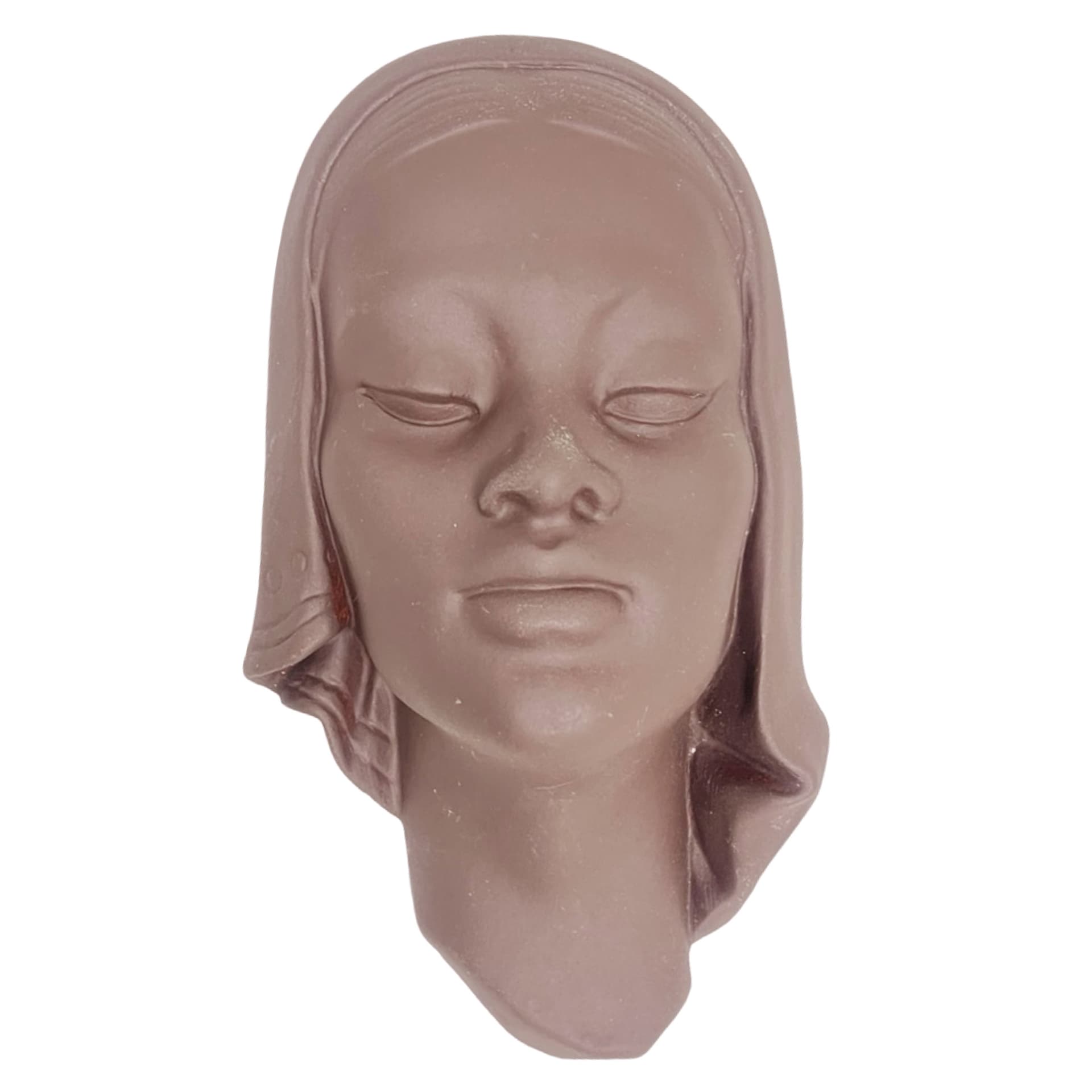 Wall mask, brown ceramic, Paul Keilbar Kunstwerkstätten, Germany, 1950s - 341524