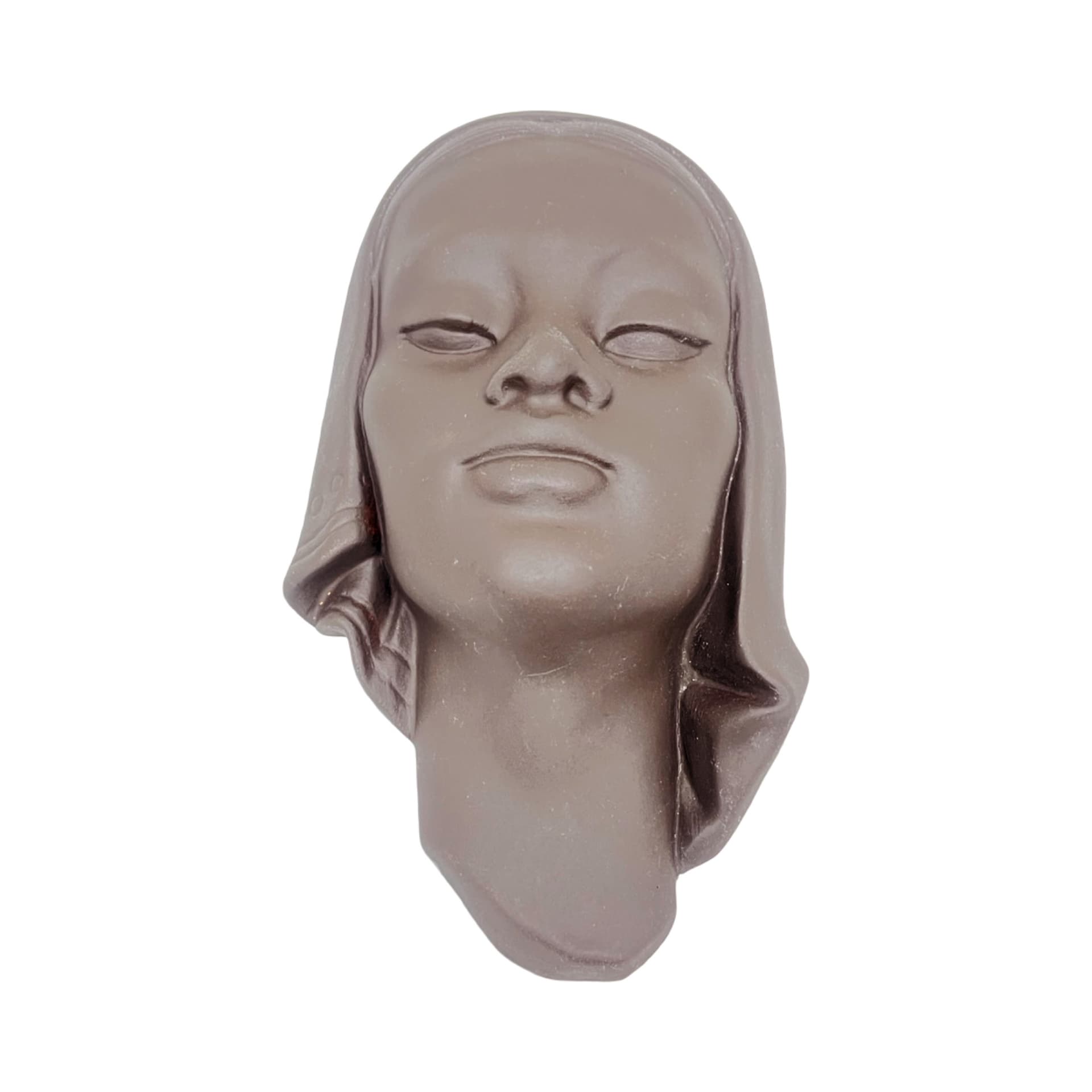Wall mask, brown ceramic, Paul Keilbar Kunstwerkstätten, Germany, 1950s - 341522