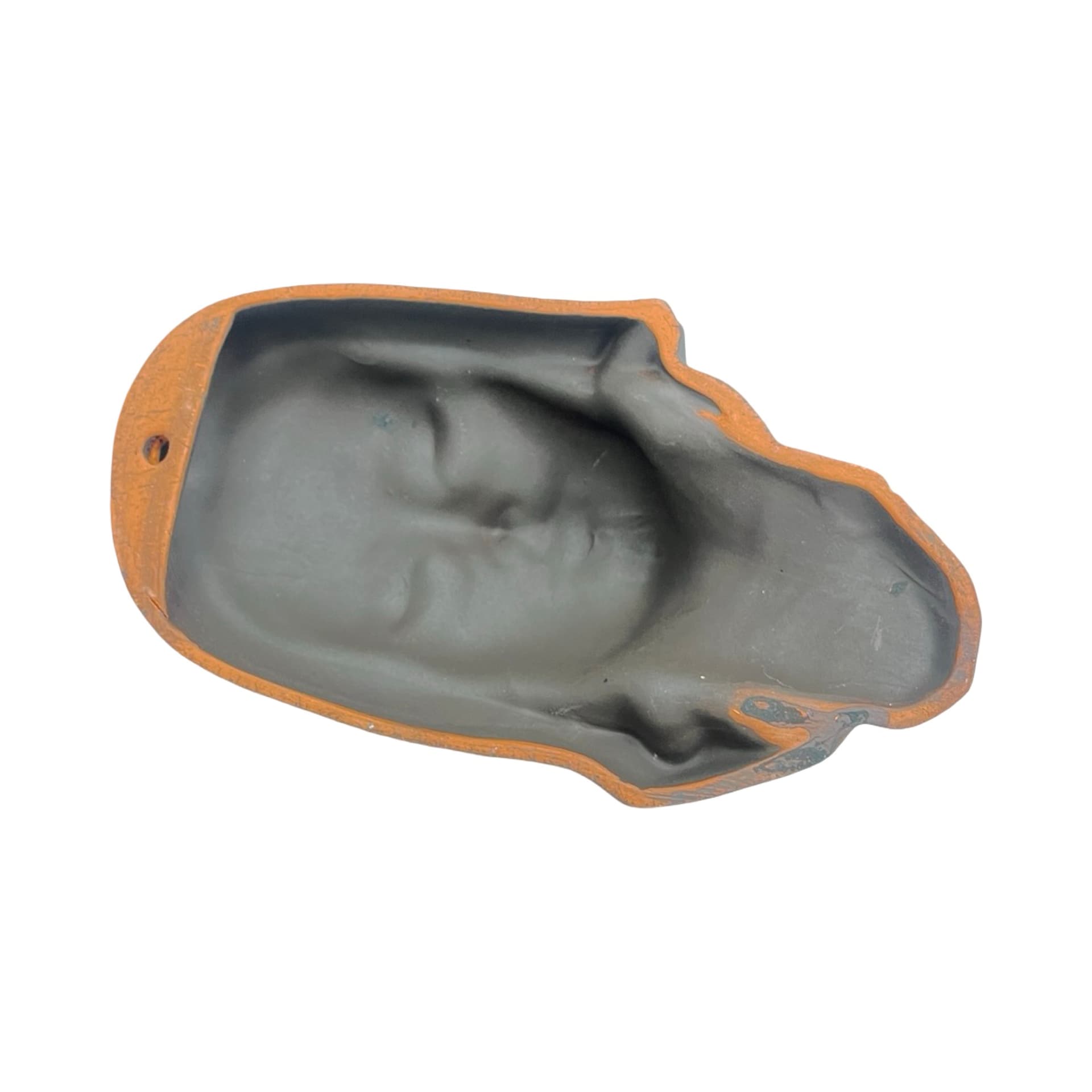 Wall mask, brown ceramic, Paul Keilbar Kunstwerkstätten, Germany, 1950s - 341526