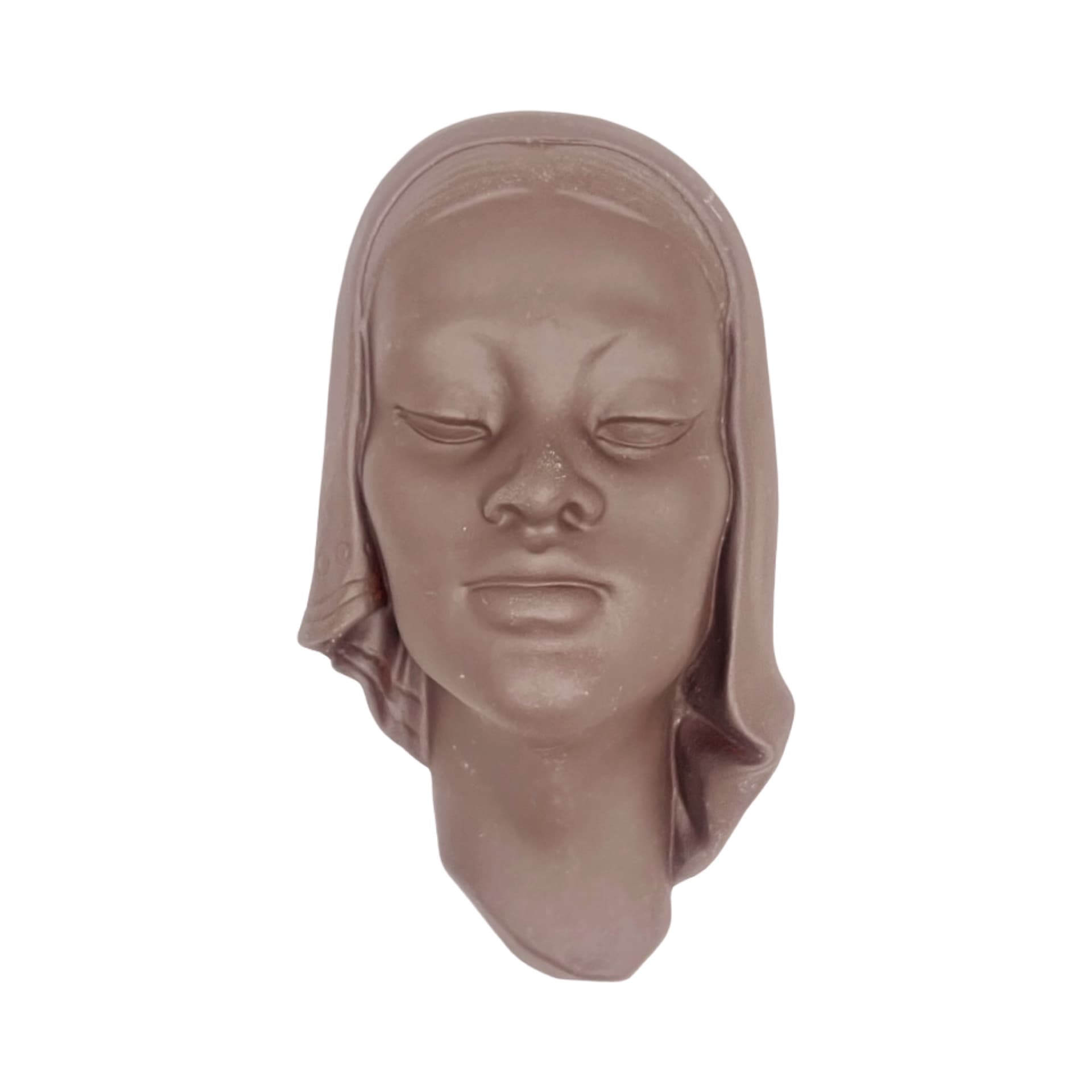 Wall mask, brown ceramic, Paul Keilbar Kunstwerkstätten, Germany, 1950s