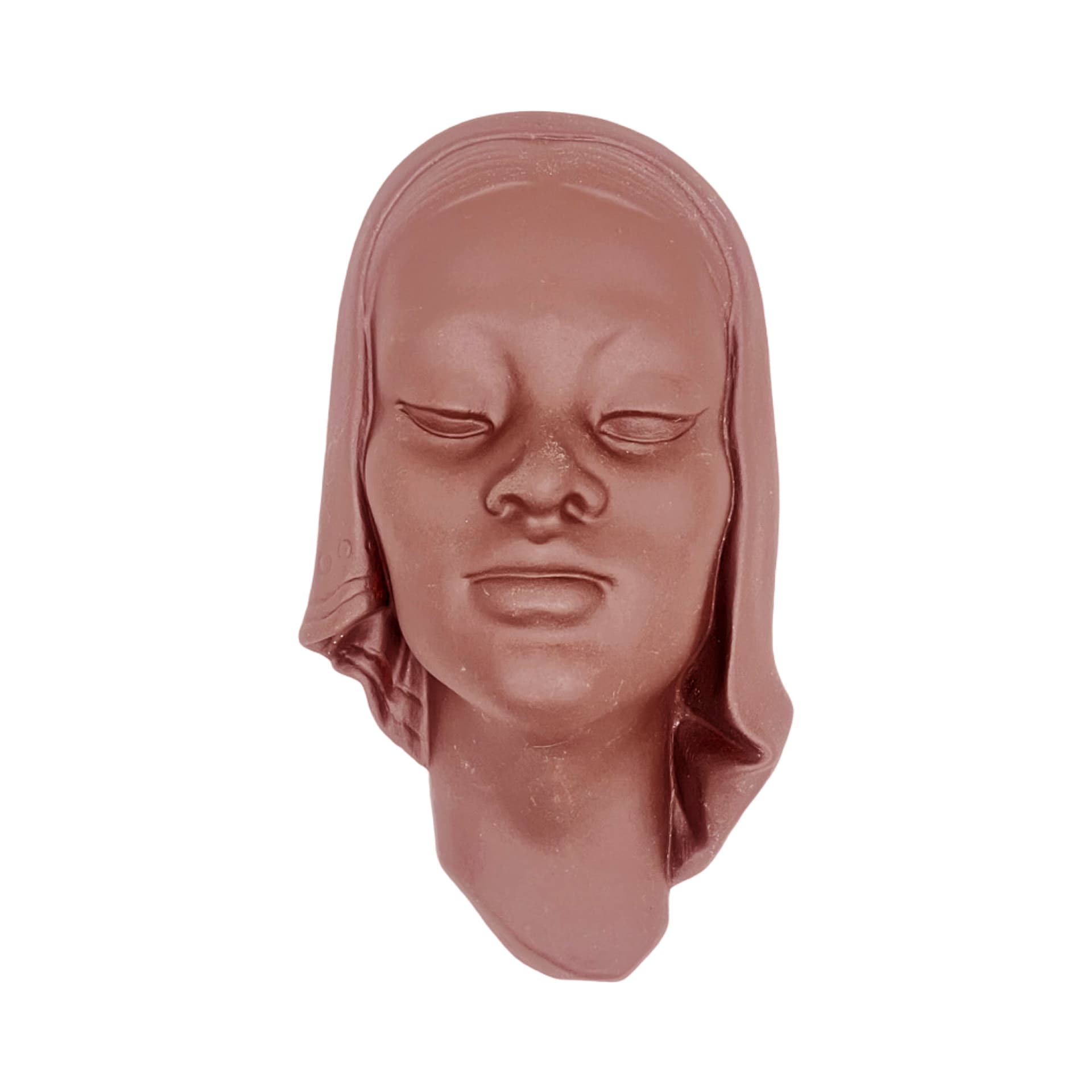 Wall mask, brown ceramic, Paul Keilbar Kunstwerkstätten, Germany, 1950s - 341523