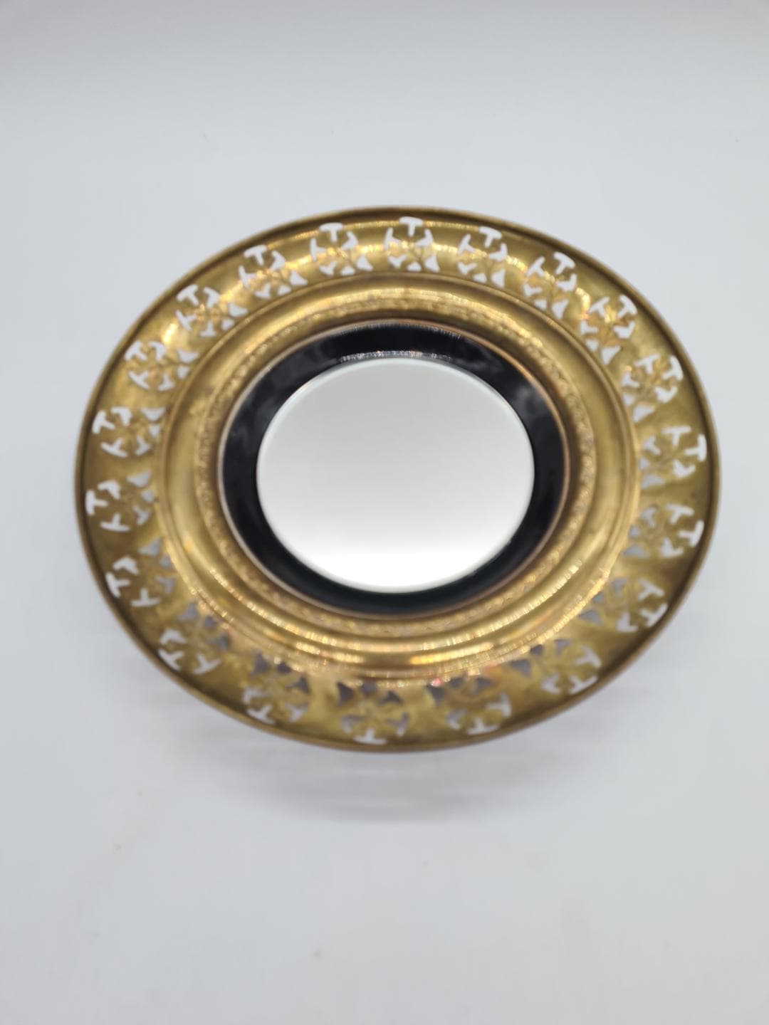 Wall Mirror Regency, gold brass, black glass, United Kingdom, 1970s - 341625