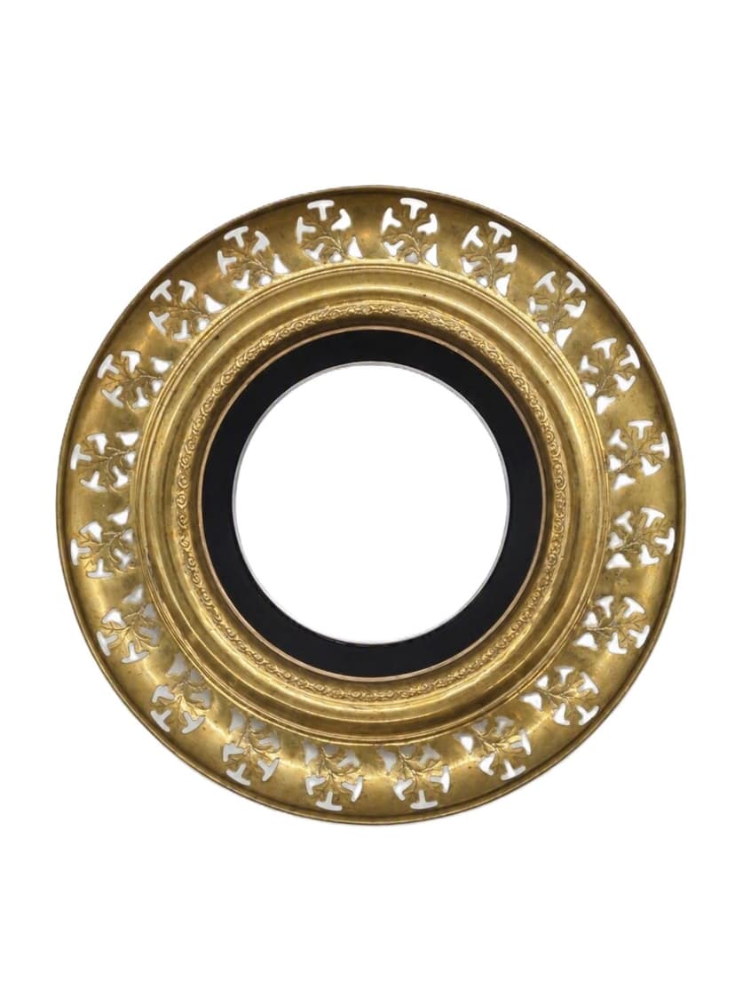 Wall Mirror Regency, gold brass, black glass, United Kingdom, 1970s