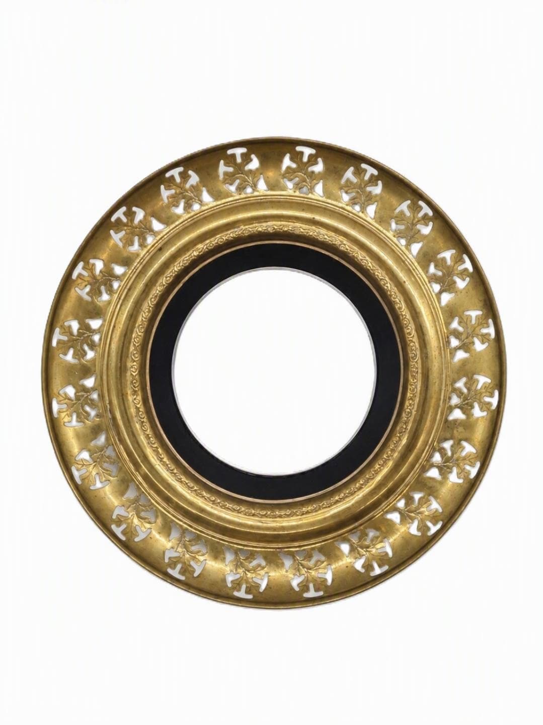 Wall Mirror Regency, gold brass, black glass, United Kingdom, 1970s - 341623