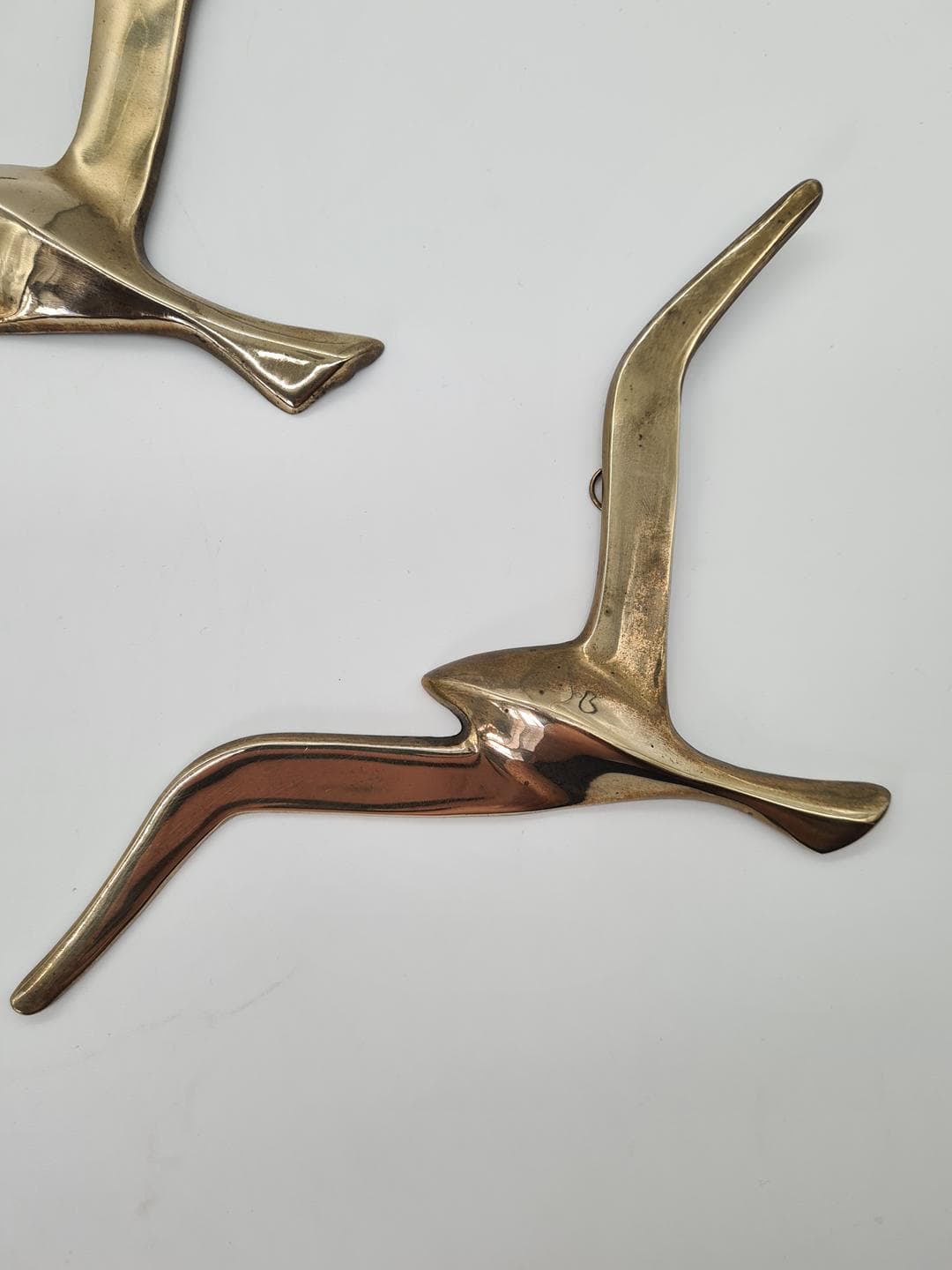 Set of Five Wall Sculptures, Modernist Seagulls, Gold Brass, Norway, 1970s - 341648