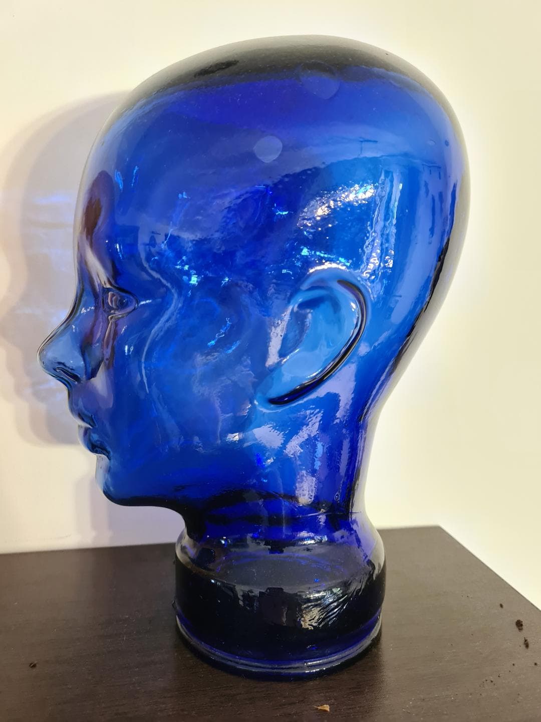 Set of Four Display Heads, black, clear, amber, cobalt, glass, 1970s - 341684