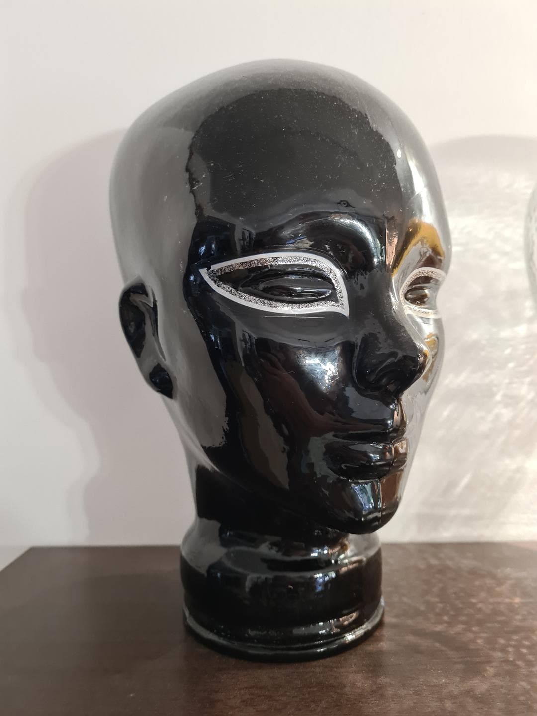 Set of Four Display Heads, black, clear, amber, cobalt, glass, 1970s - 341681