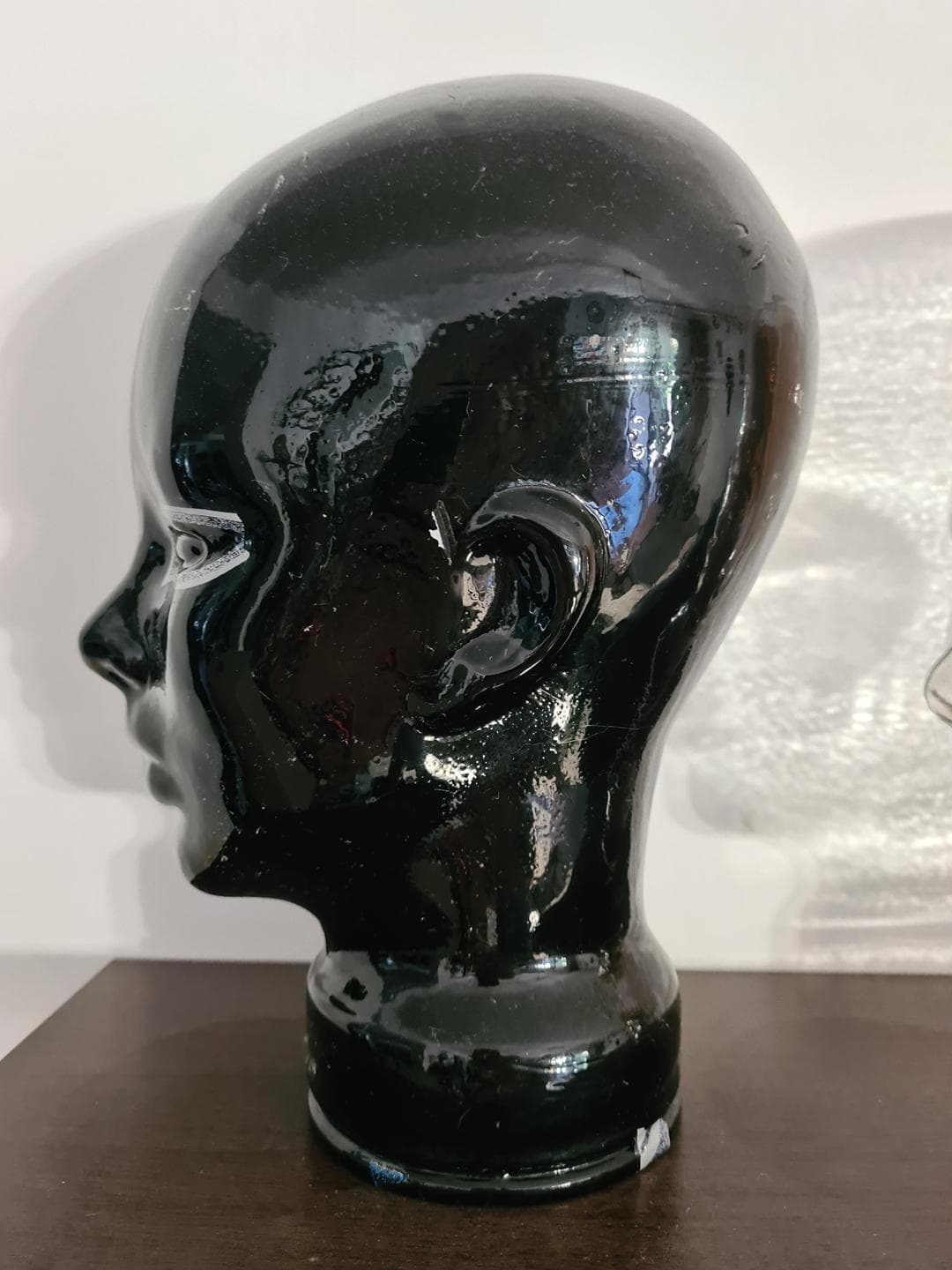 Set of Four Display Heads, black, clear, amber, cobalt, glass, 1970s - 341678