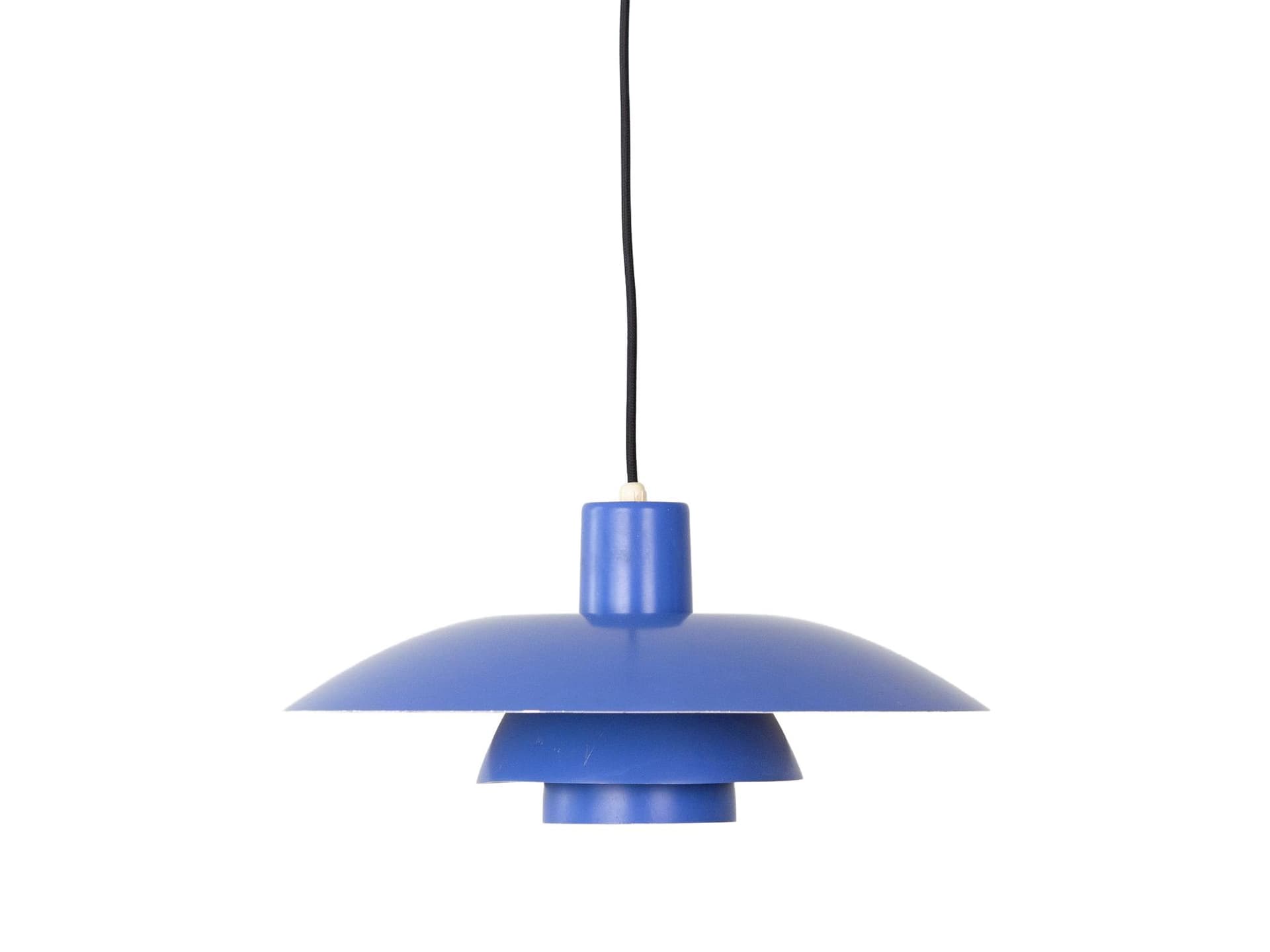 Lampa wisząca PH 4/3, niebieski, aluminium, proj. P. Henningsen, Louis Poulsen, Dania, lata 80.