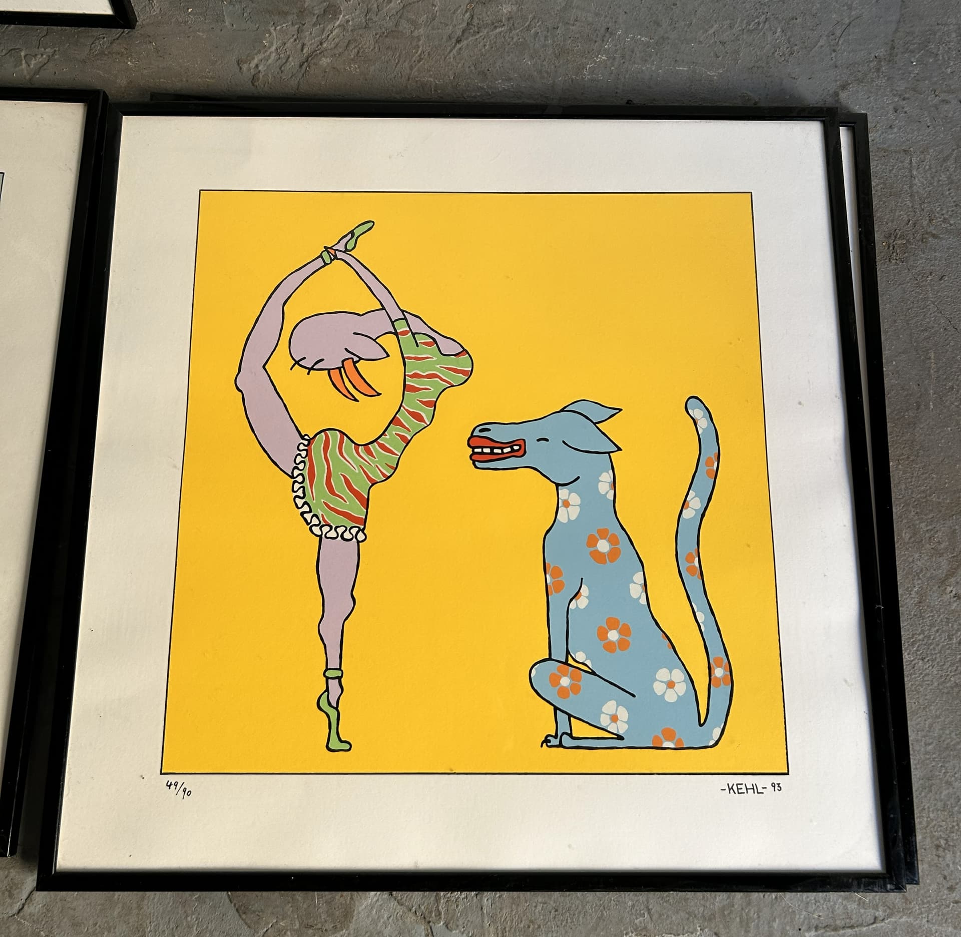 Set of Four Pop Art Prints 67x67 cm, colored paper, black wood, Germany, 1990s - 341716