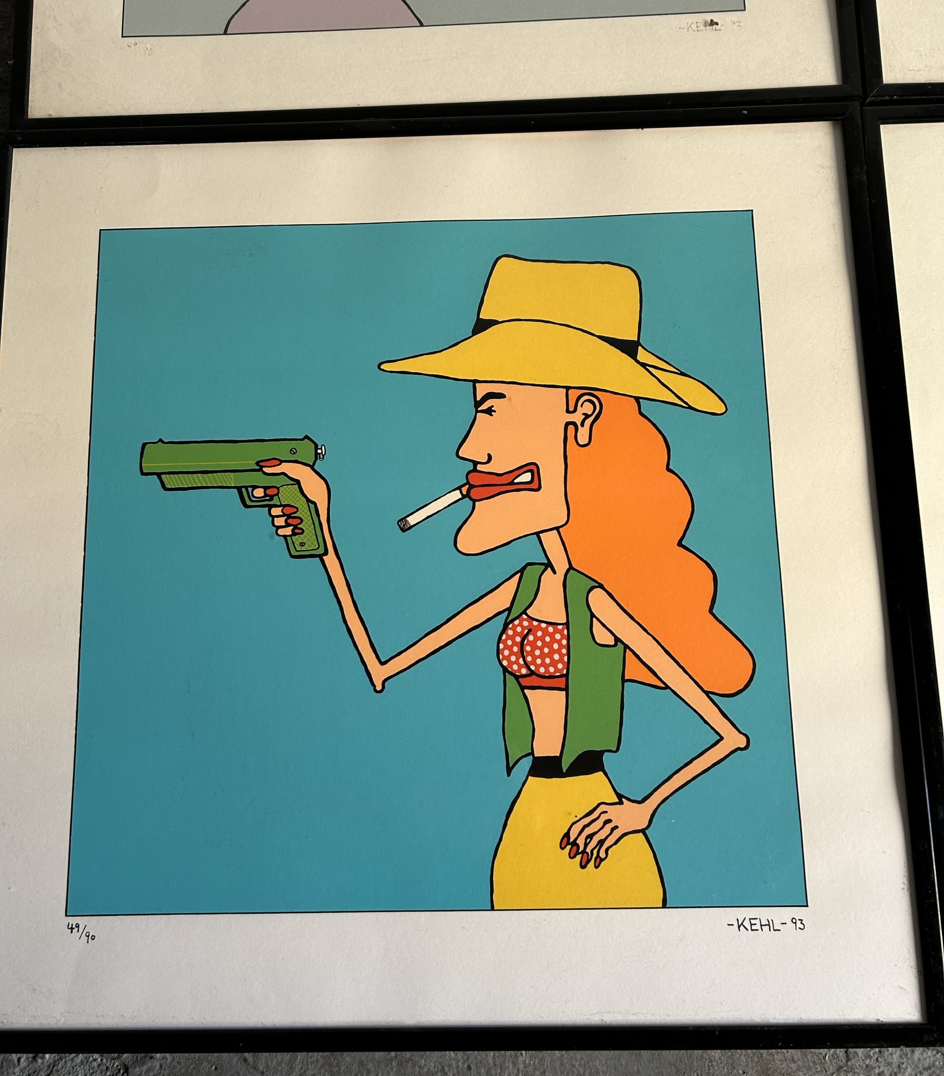 Set of Four Pop Art Prints 67x67 cm, colored paper, black wood, Germany, 1990s - 341718