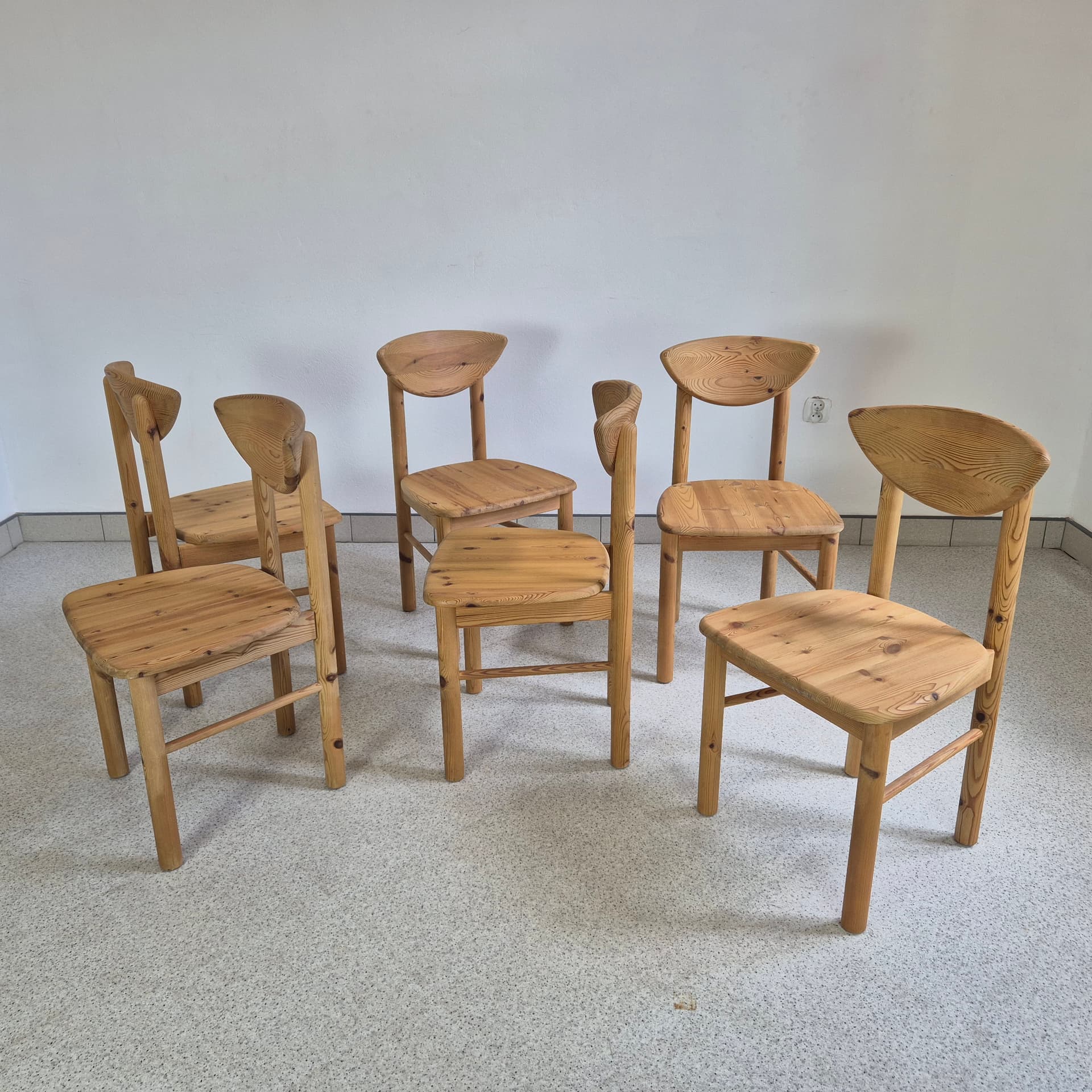 Krzesło, sosna brąz, proj. R. Daumiller, Hirtshals Savvaerk, Dania, lata 60. - 341942