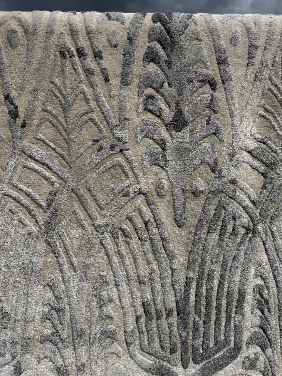 Persian Kashmiri Rug, grey silver, cashmere wool silk, Iran, 280x185 cm - 341969