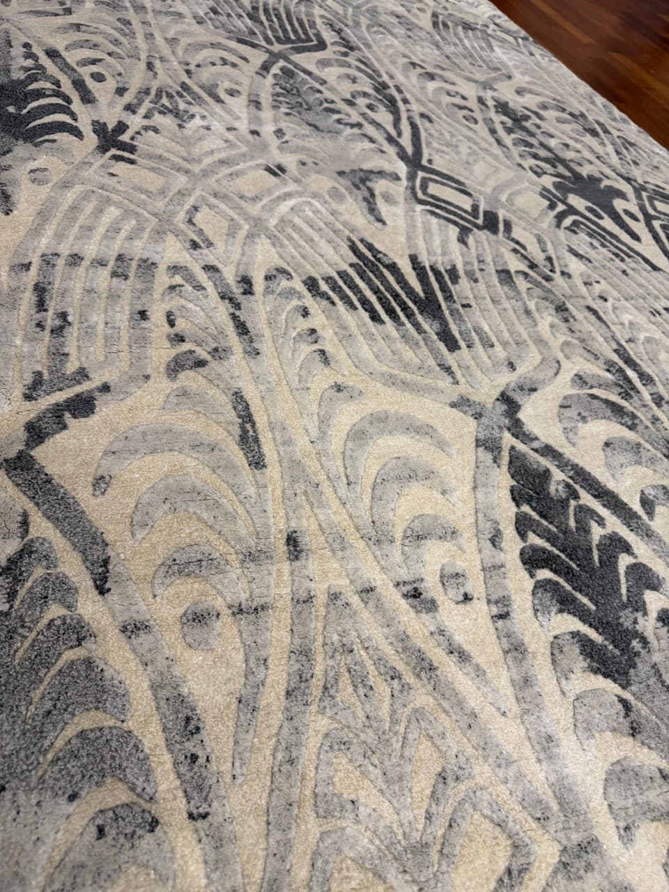Persian Kashmiri Rug, grey silver, cashmere wool silk, Iran, 280x185 cm - 341981