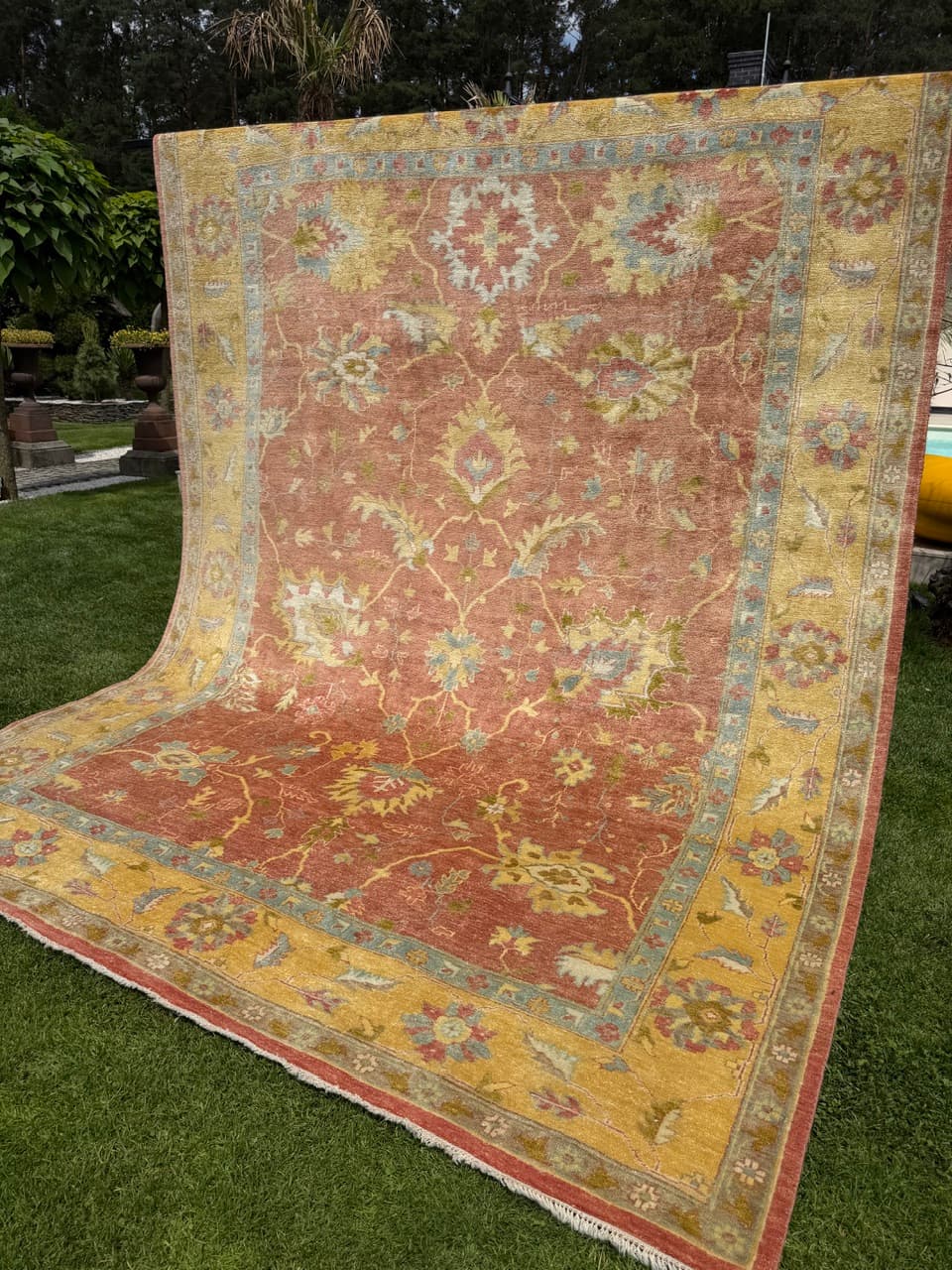 Rug Ziegler Tabriz 370x275 cm, terracotta gold, cashmere wool, Iran - 342001