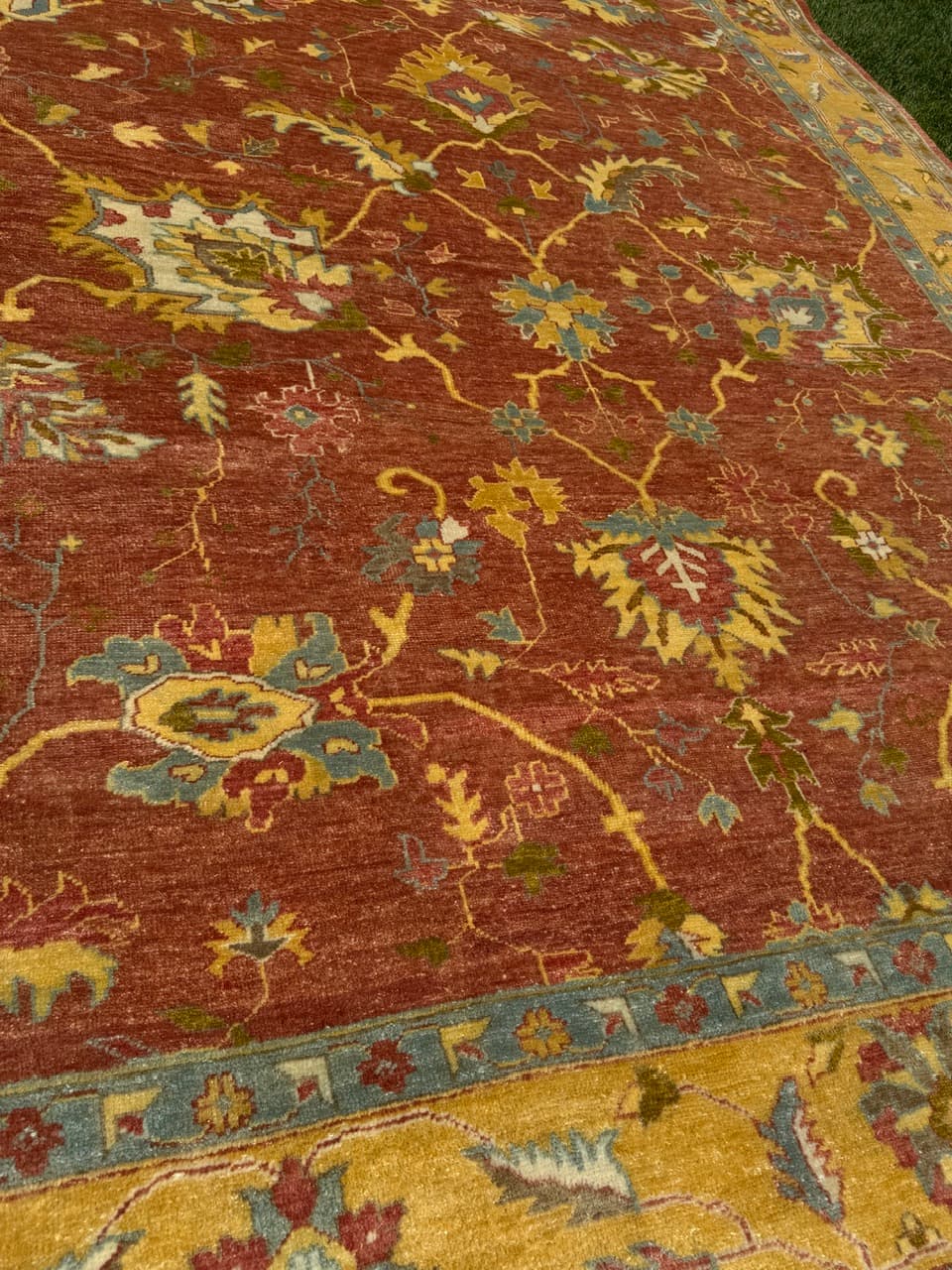 Rug Ziegler Tabriz 370x275 cm, terracotta gold, cashmere wool, Iran - 342004