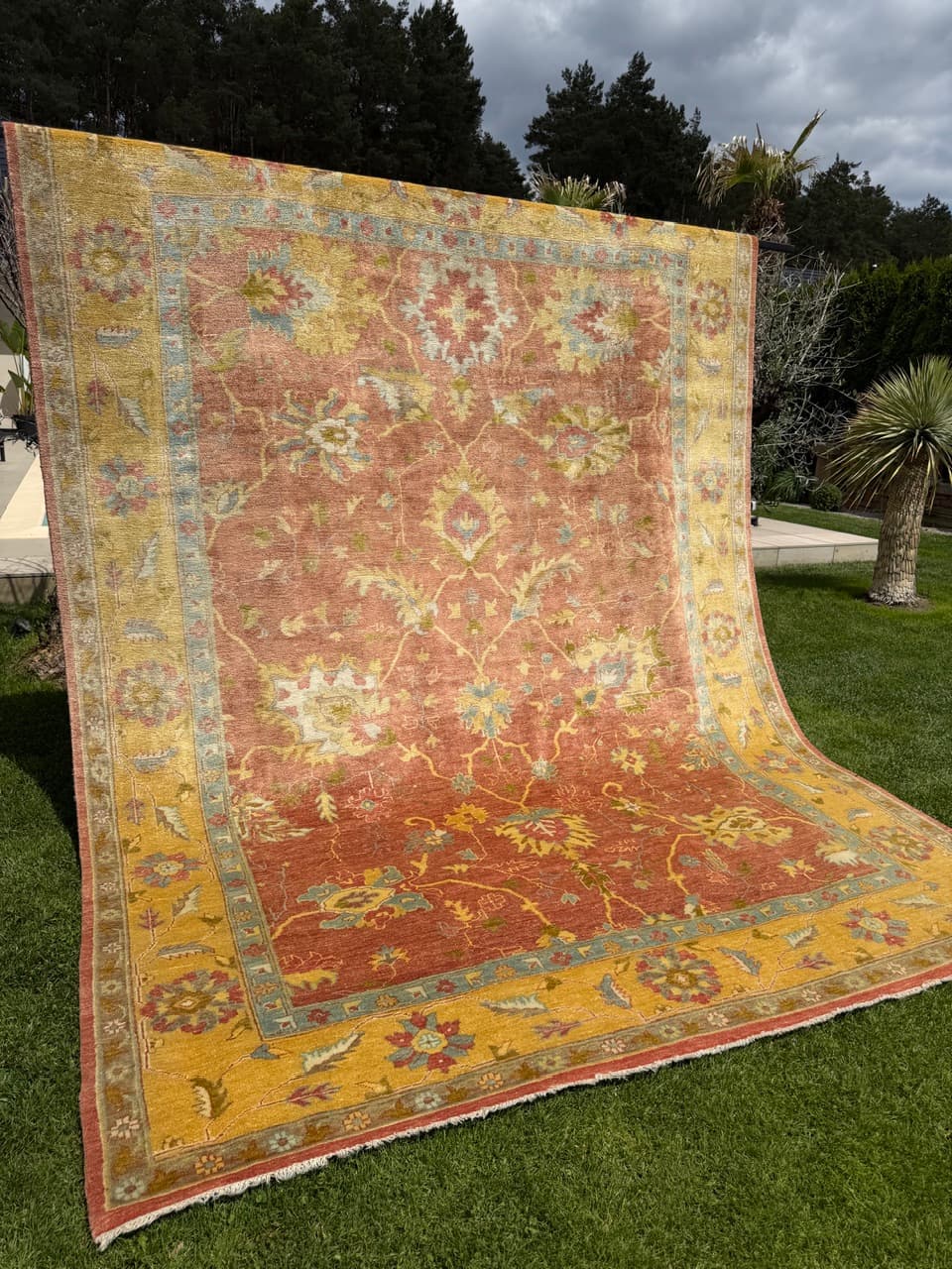 Rug Ziegler Tabriz 370x275 cm, terracotta gold, cashmere wool, Iran - 341994