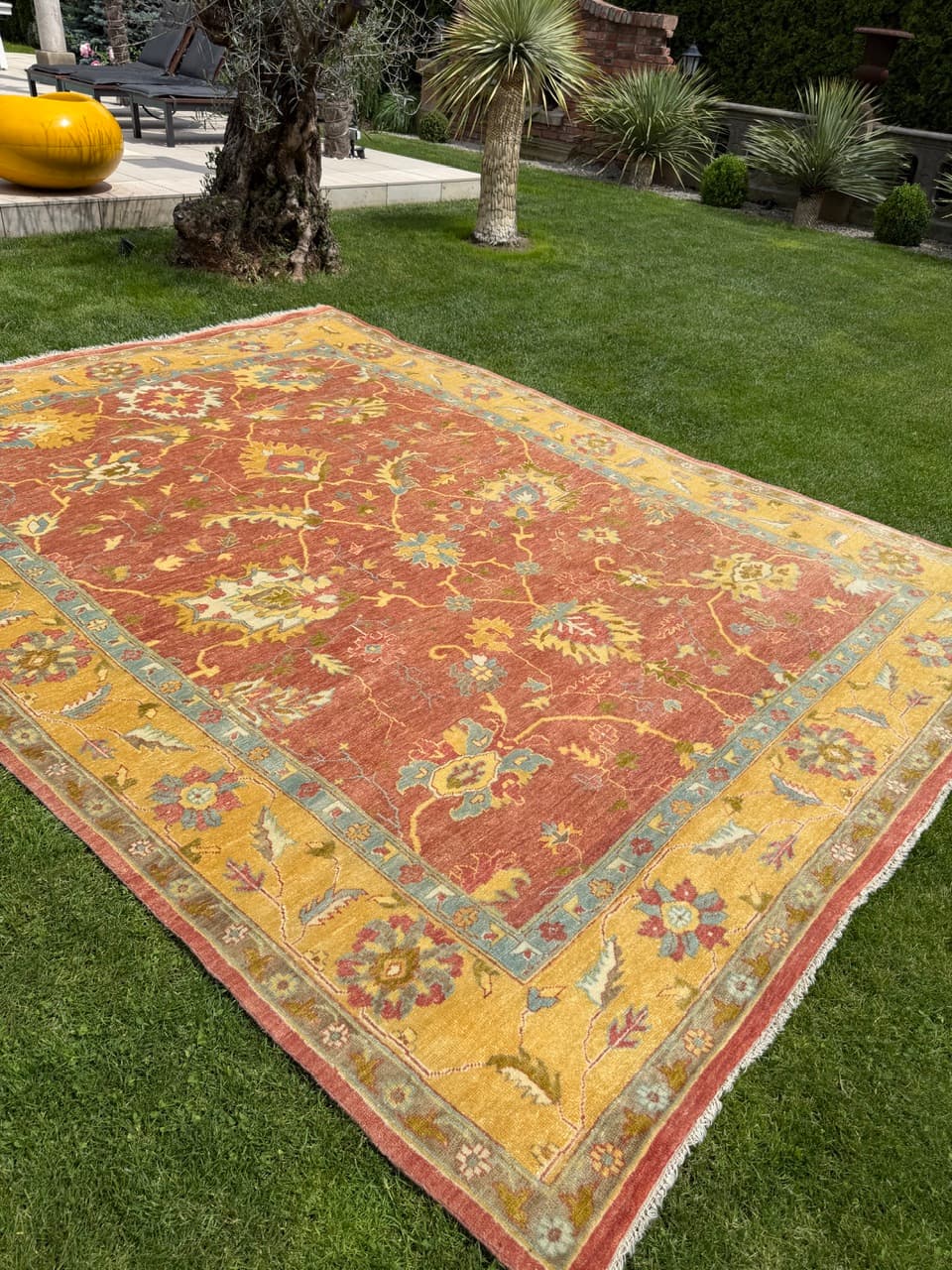 Rug Ziegler Tabriz 370x275 cm, terracotta gold, cashmere wool, Iran - 341997