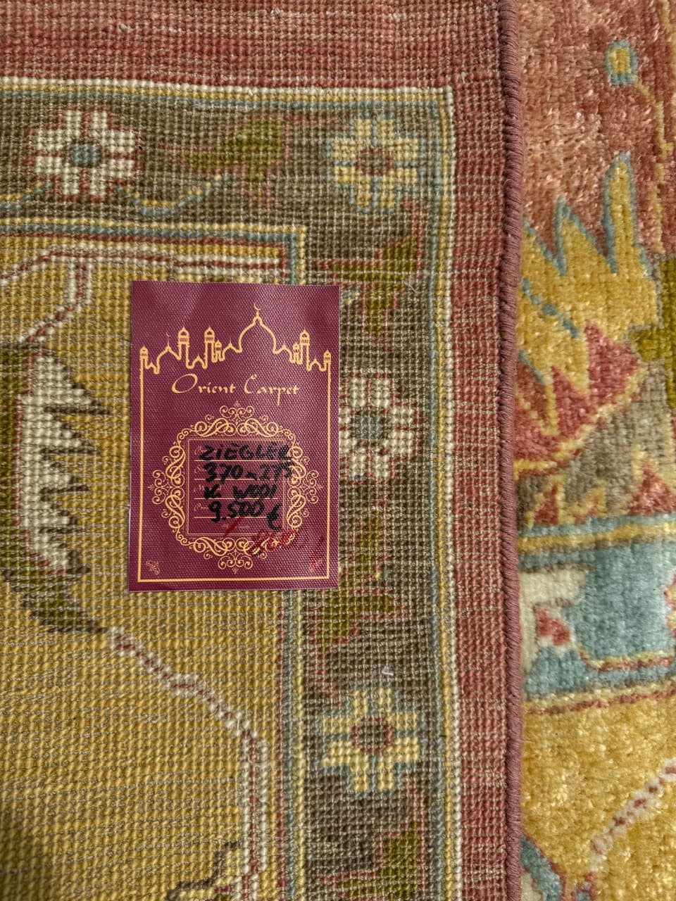 Rug Ziegler Tabriz 370x275 cm, terracotta gold, cashmere wool, Iran - 341998