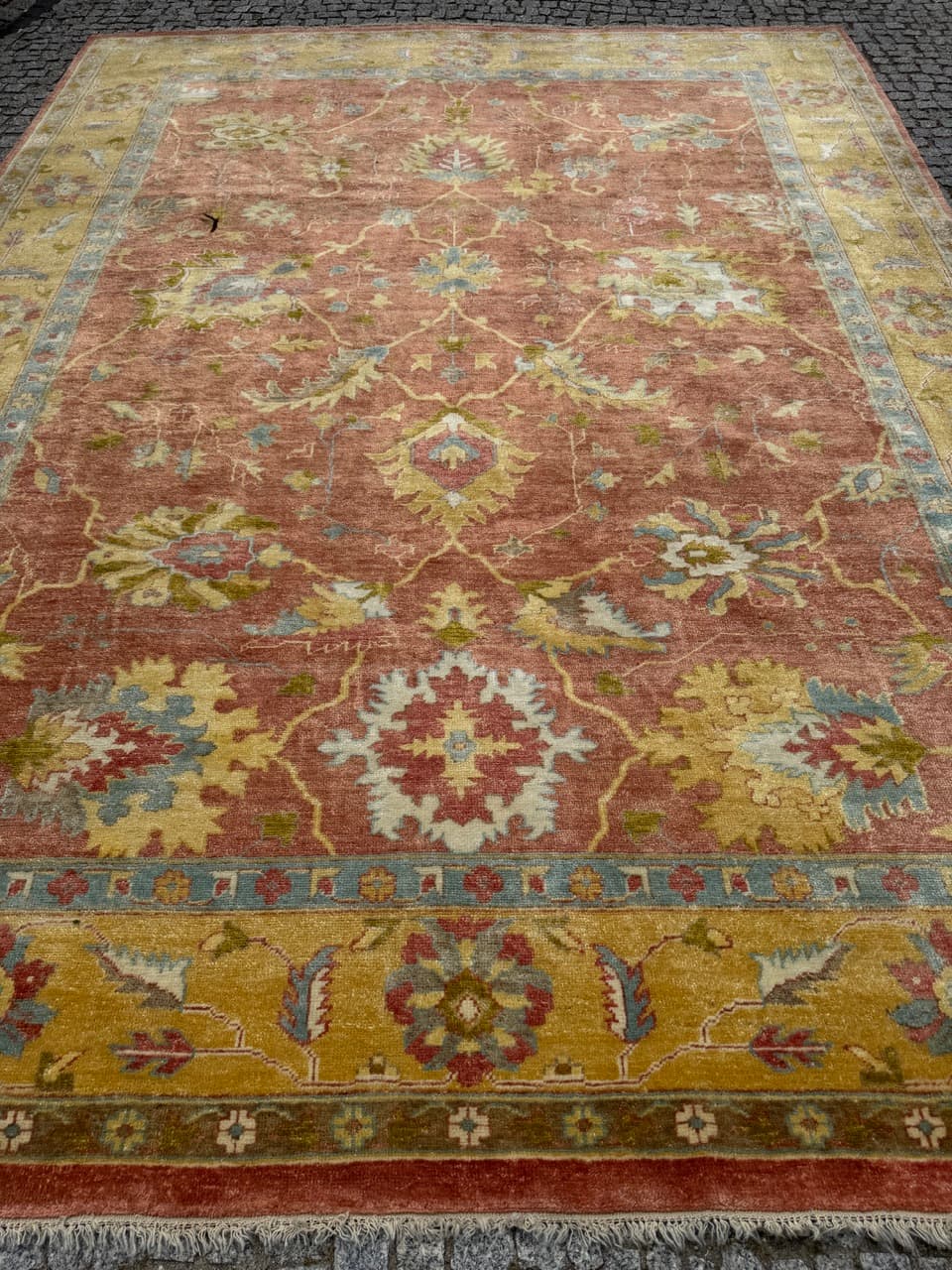 Rug Ziegler Tabriz 370x275 cm, terracotta gold, cashmere wool, Iran - 342006