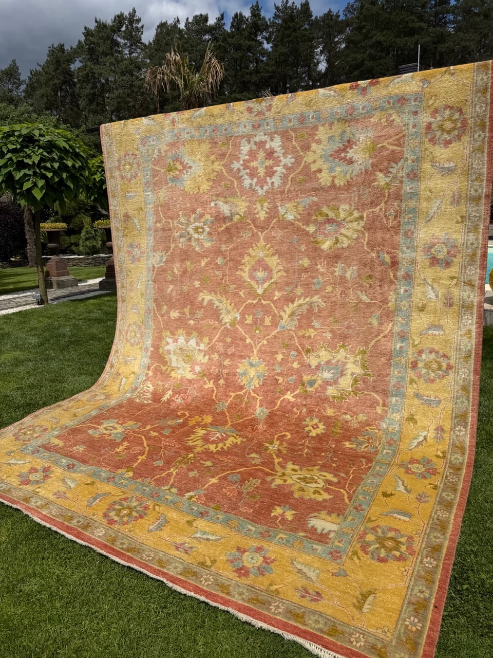Rug Ziegler Tabriz 370x275 cm, terracotta gold, cashmere wool, Iran - 341999