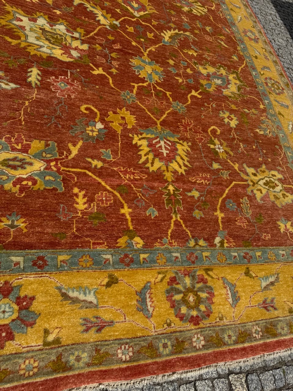 Rug Ziegler Tabriz 370x275 cm, terracotta gold, cashmere wool, Iran - 342005