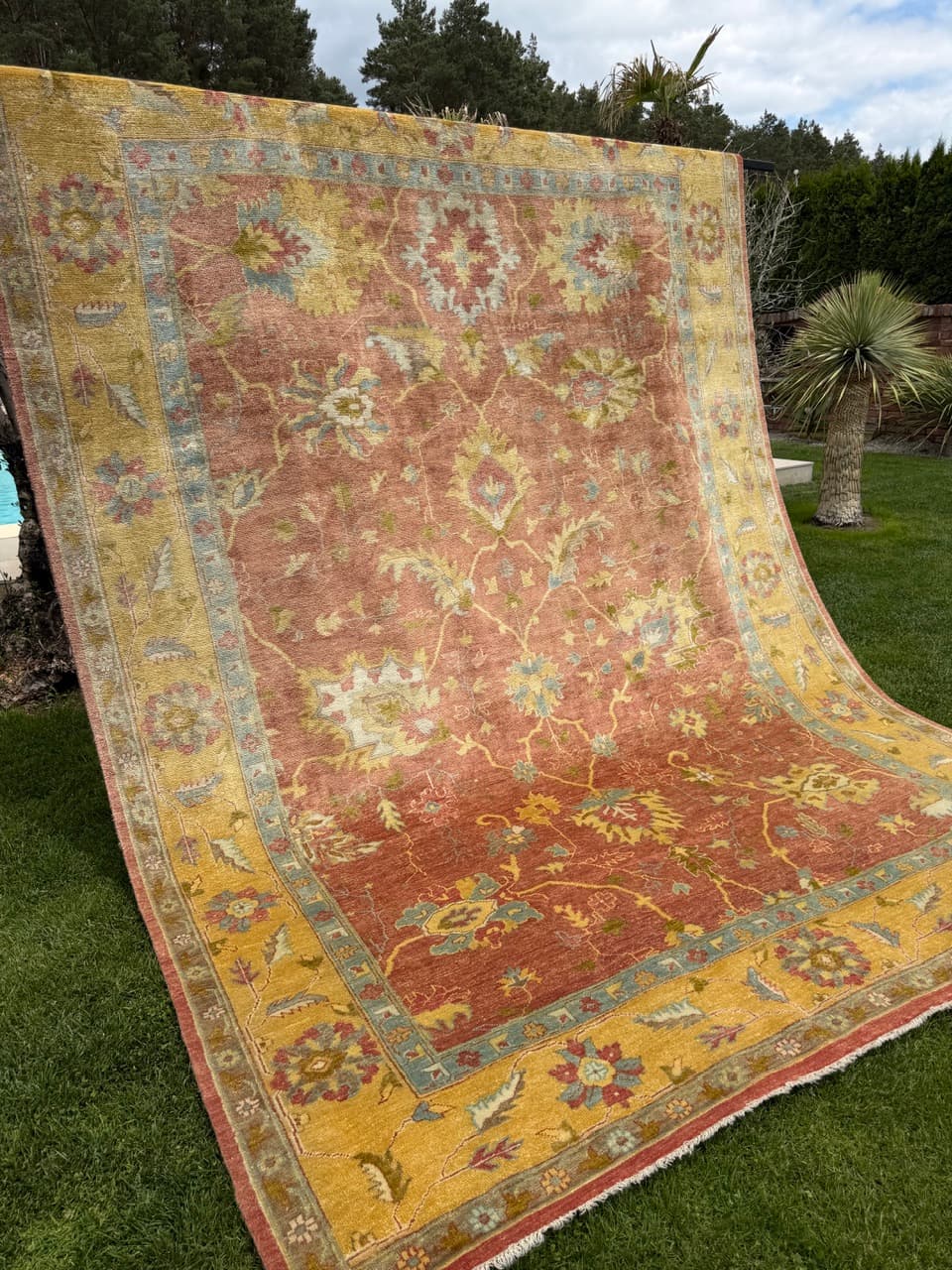 Rug Ziegler Tabriz 370x275 cm, terracotta gold, cashmere wool, Iran - 342000