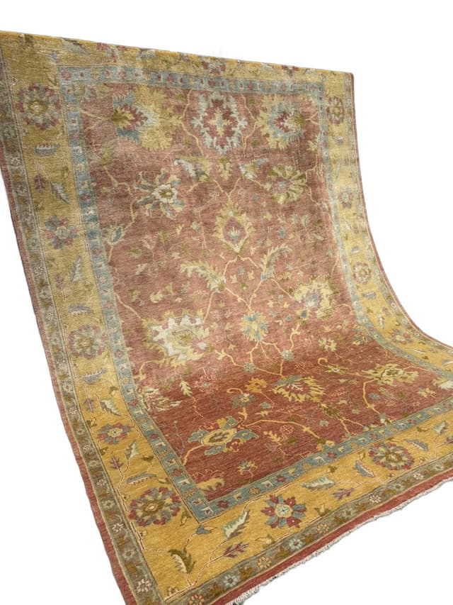 Rug Ziegler Tabriz 370x275 cm, terracotta gold, cashmere wool, Iran - DIMENSION