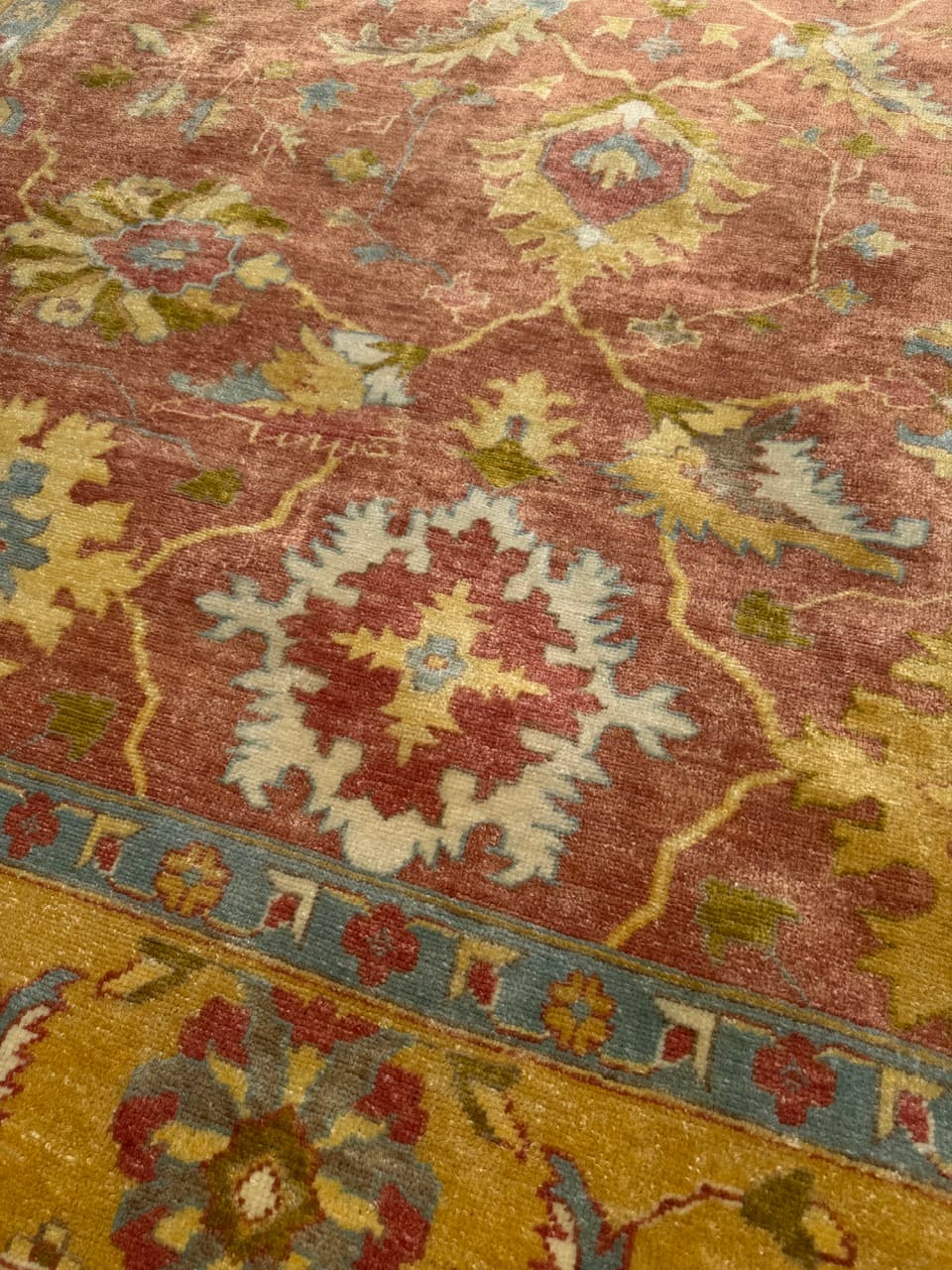 Rug Ziegler Tabriz 370x275 cm, terracotta gold, cashmere wool, Iran - 342003