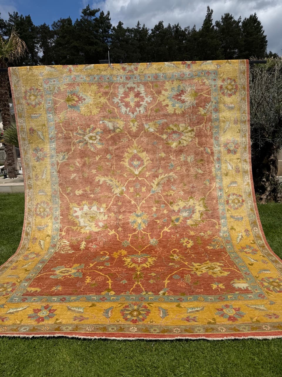 Rug Ziegler Tabriz 370x275 cm, terracotta gold, cashmere wool, Iran - 341993
