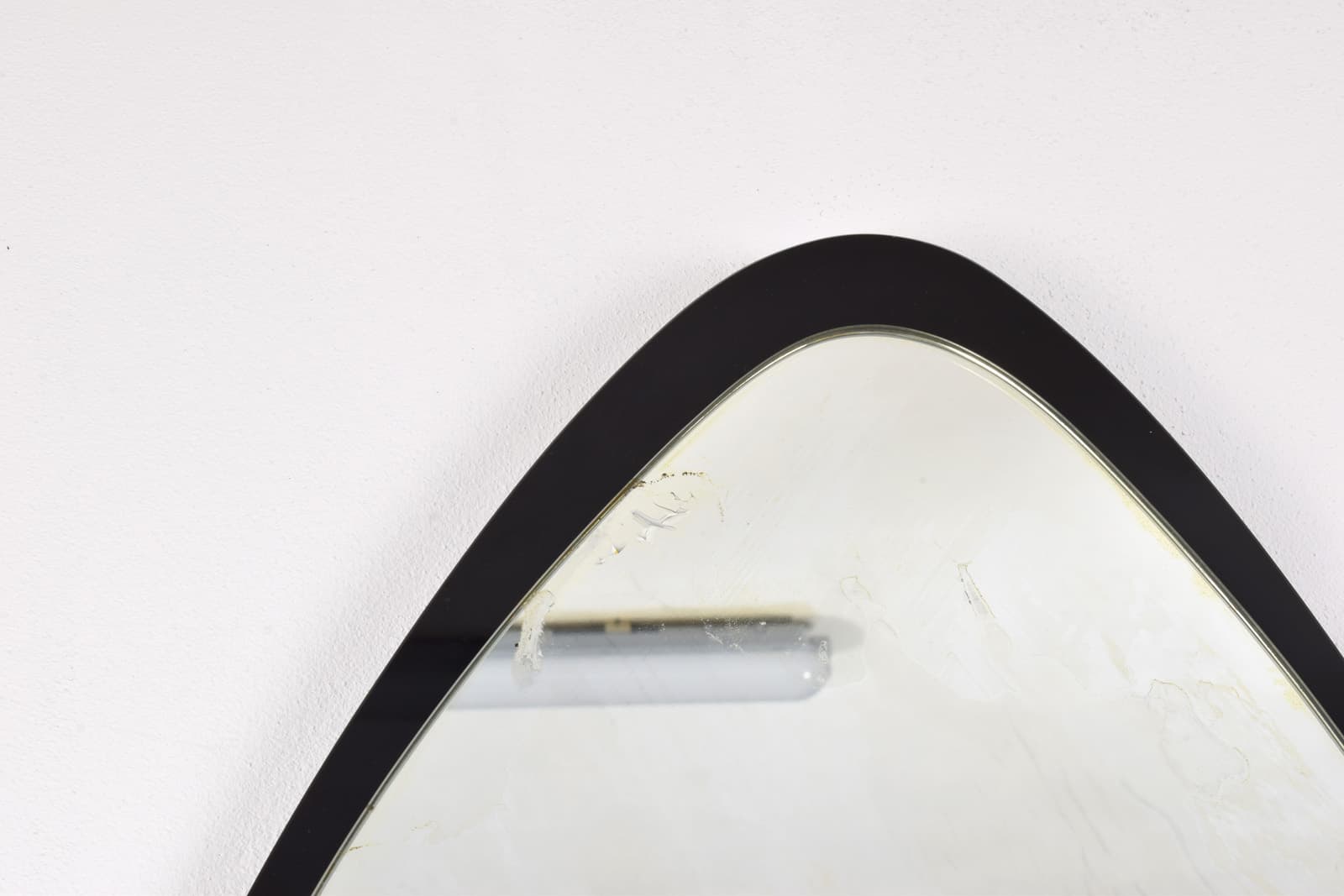 Wall mirror, black glass, Italy, 1960s. - 342010
