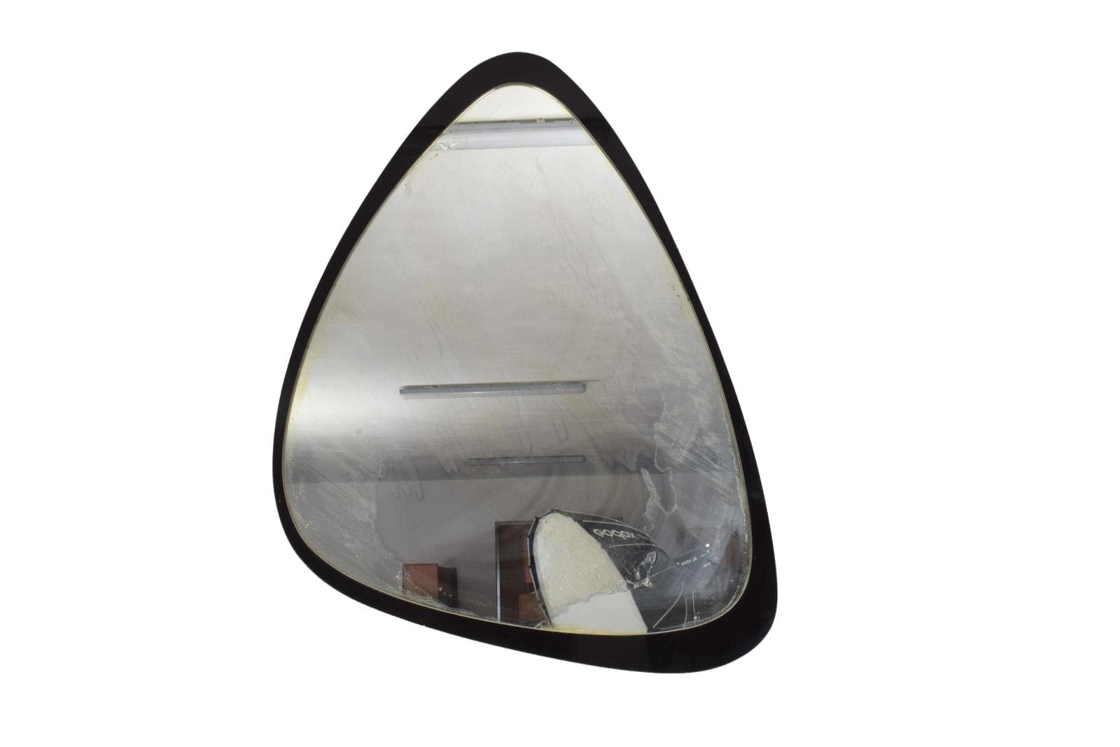 Wall mirror, black glass, Italy, 1960s.