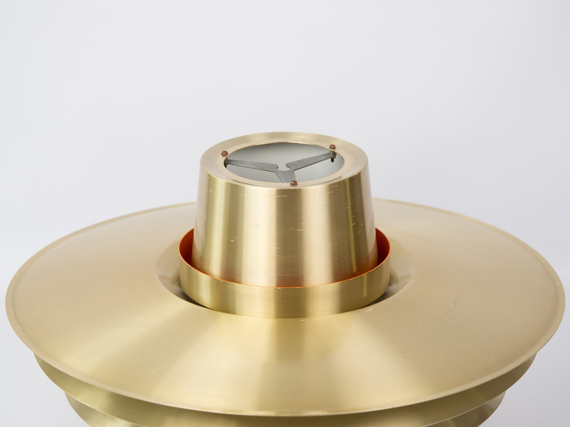 Pendant lamp Verona, gold, aluminum, by S. Middelboe, Lyfa, Denmark, 1960s. - 342049
