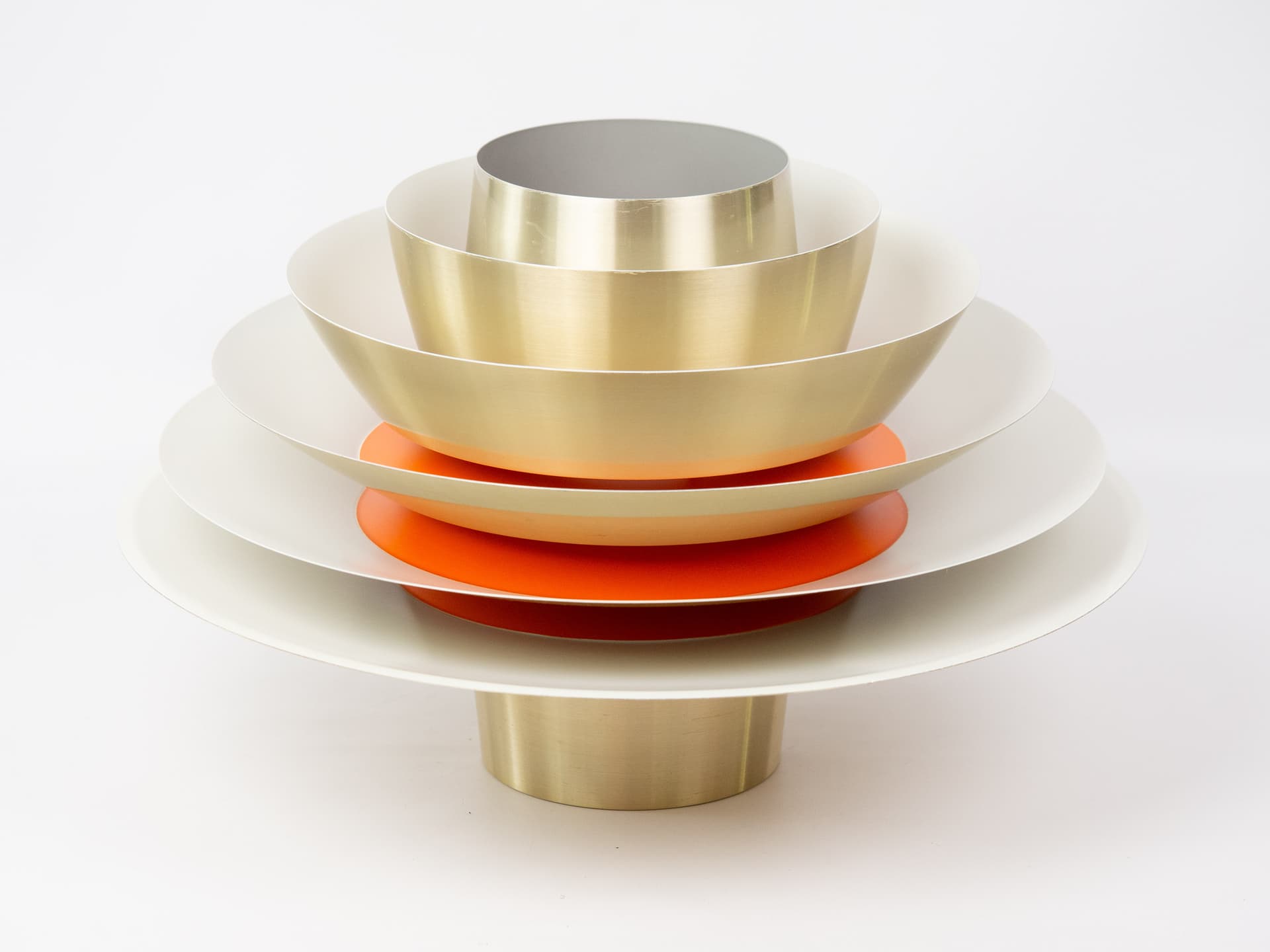 Pendant lamp Verona, gold, aluminum, by S. Middelboe, Lyfa, Denmark, 1960s. - 342046