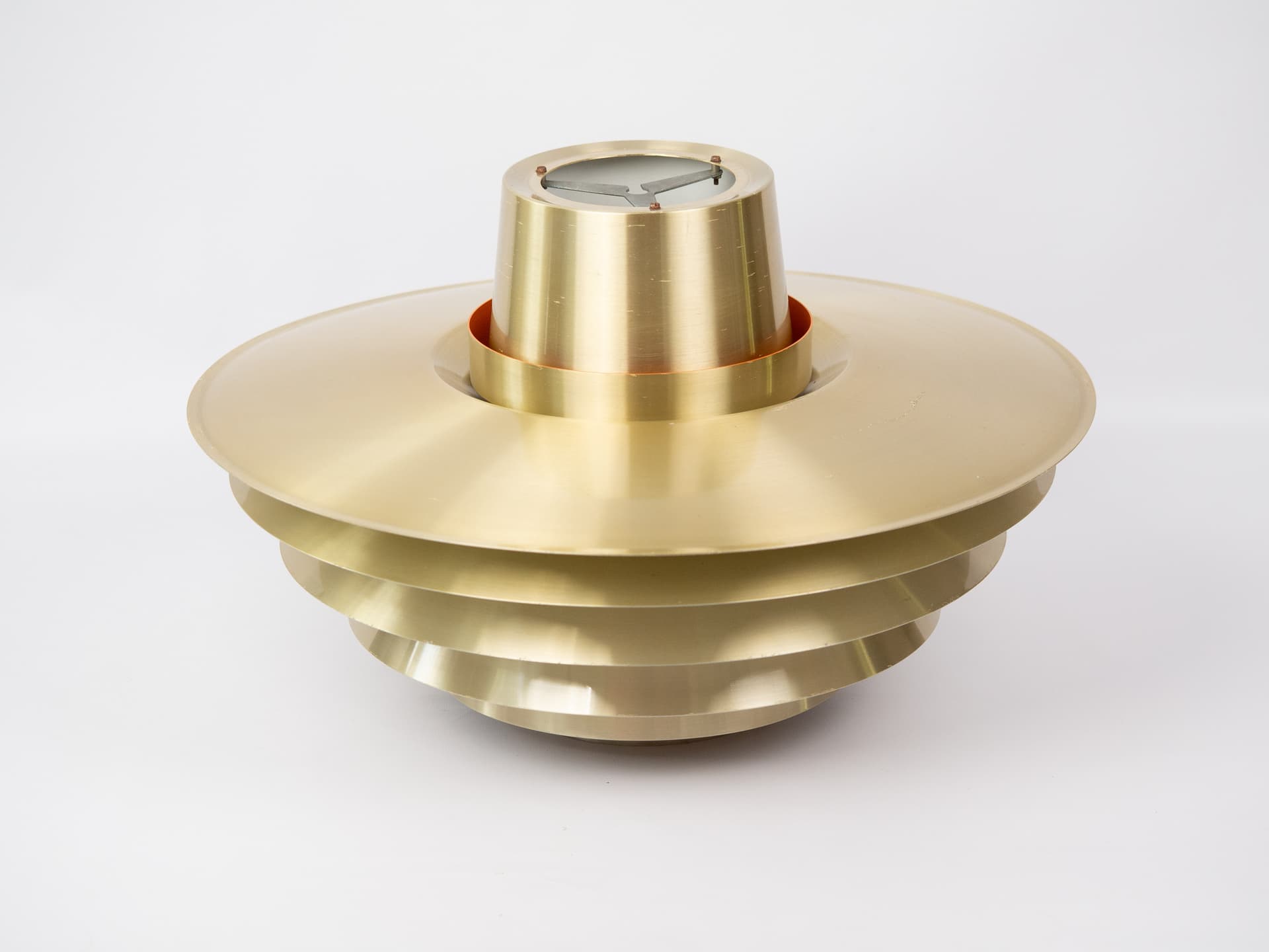 Pendant lamp Verona, gold, aluminum, by S. Middelboe, Lyfa, Denmark, 1960s. - 342048