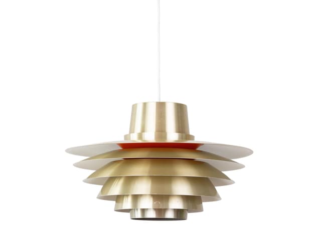 Pendant lamp Verona, gold, aluminum, by S. Middelboe, Lyfa, Denmark, 1960s. - DIMENSION
