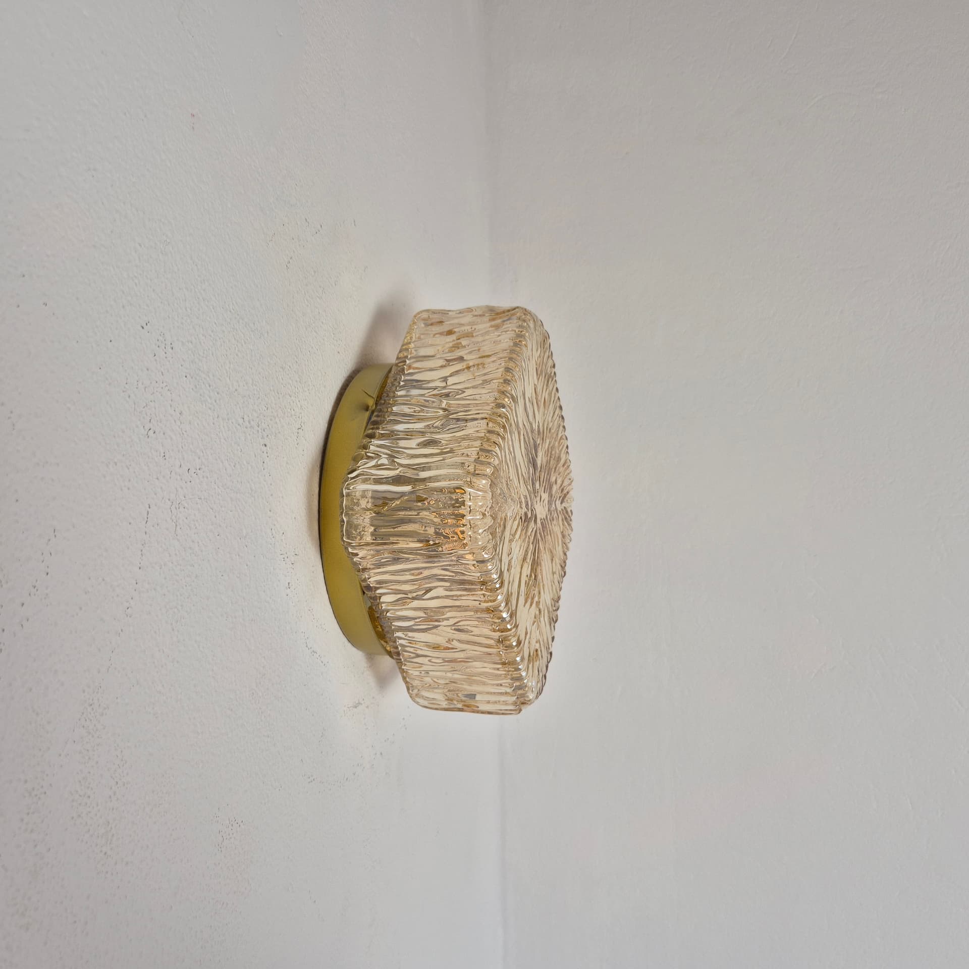 Flush mount, amber glass, Germany, 1970s. - 342145